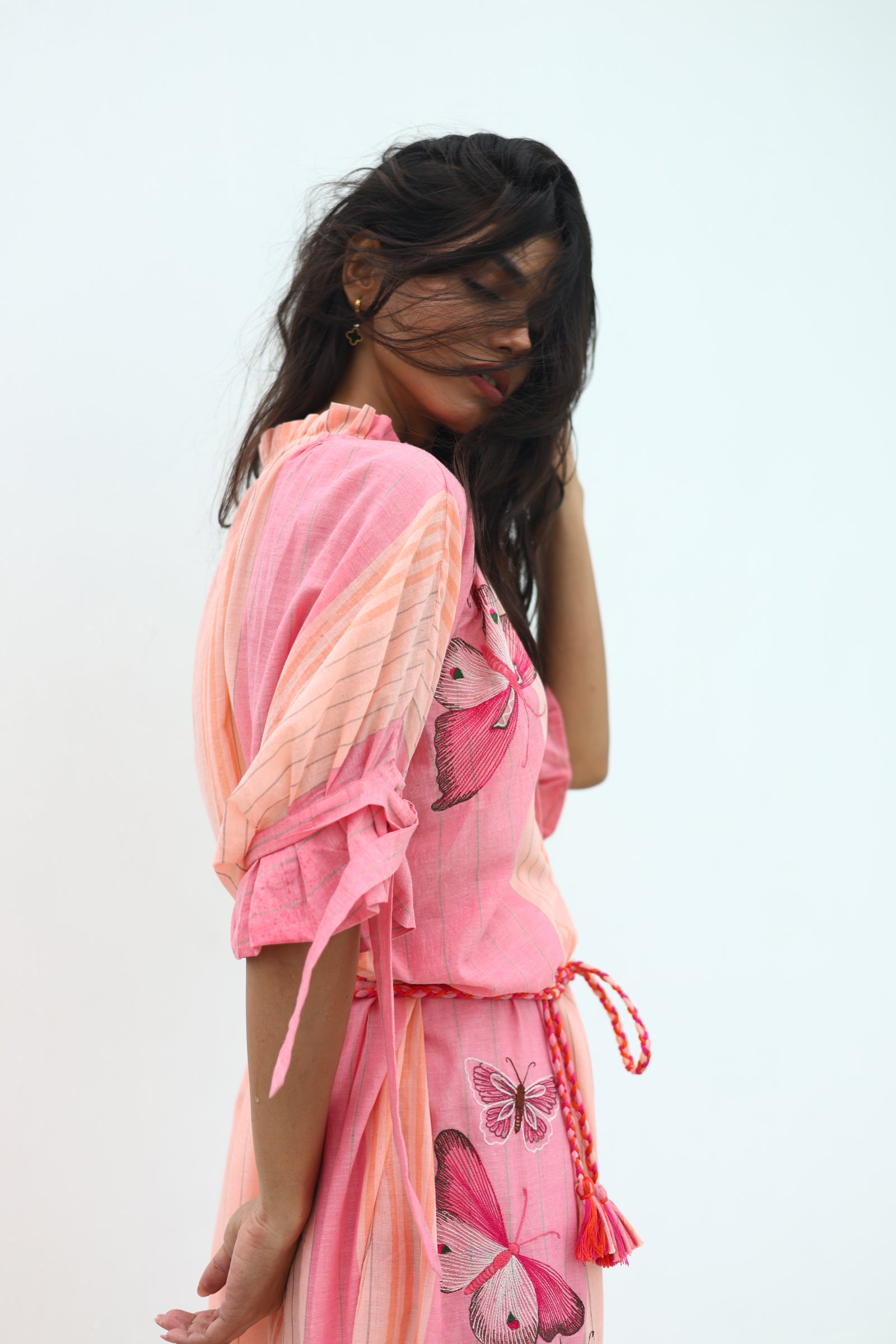 KYLIE SHIRT DRESS BIRD WING EMBROIDERY