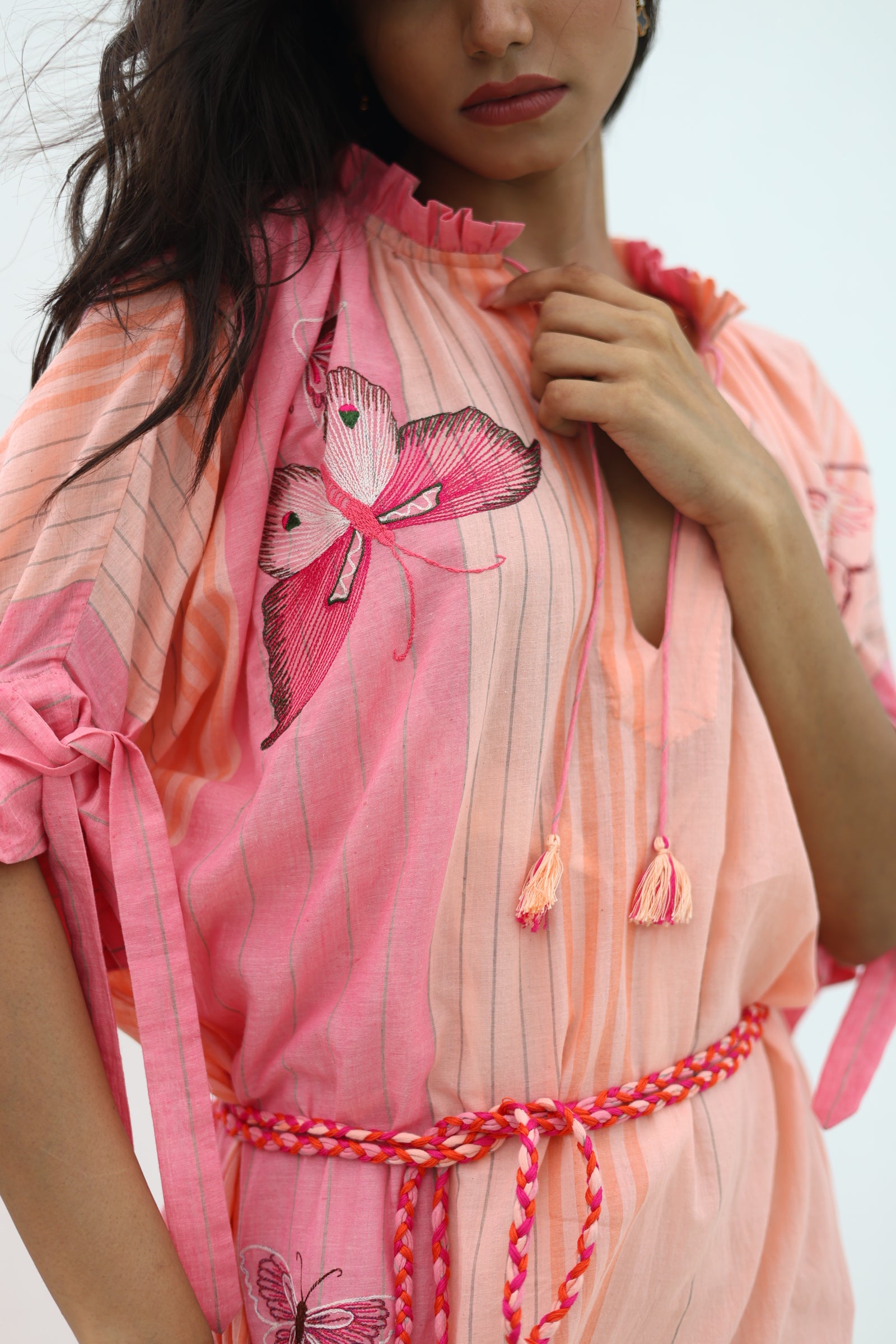 KYLIE SHIRT DRESS BIRD WING EMBROIDERY