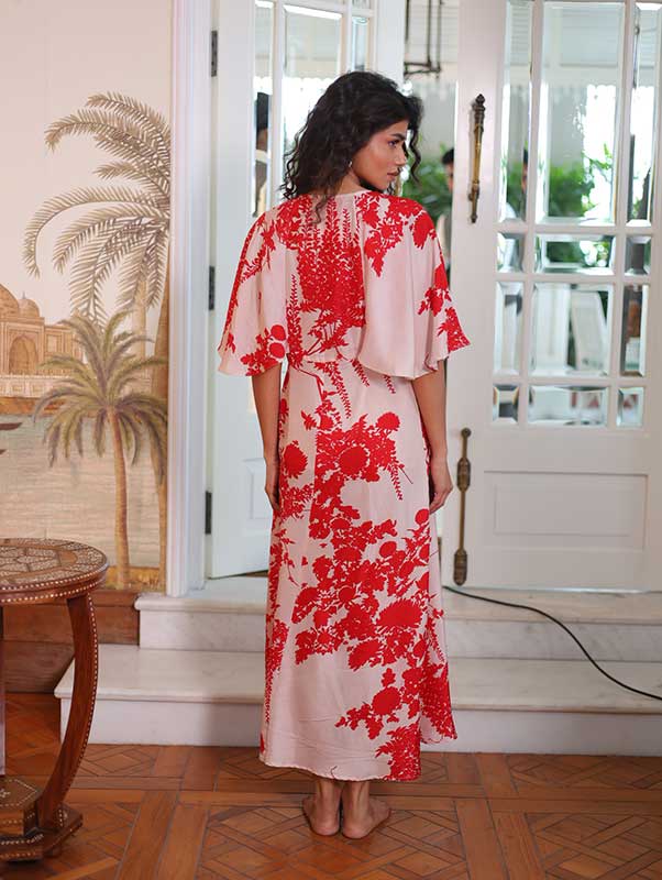 KANAK SILK DRESS MIDI LENGTH