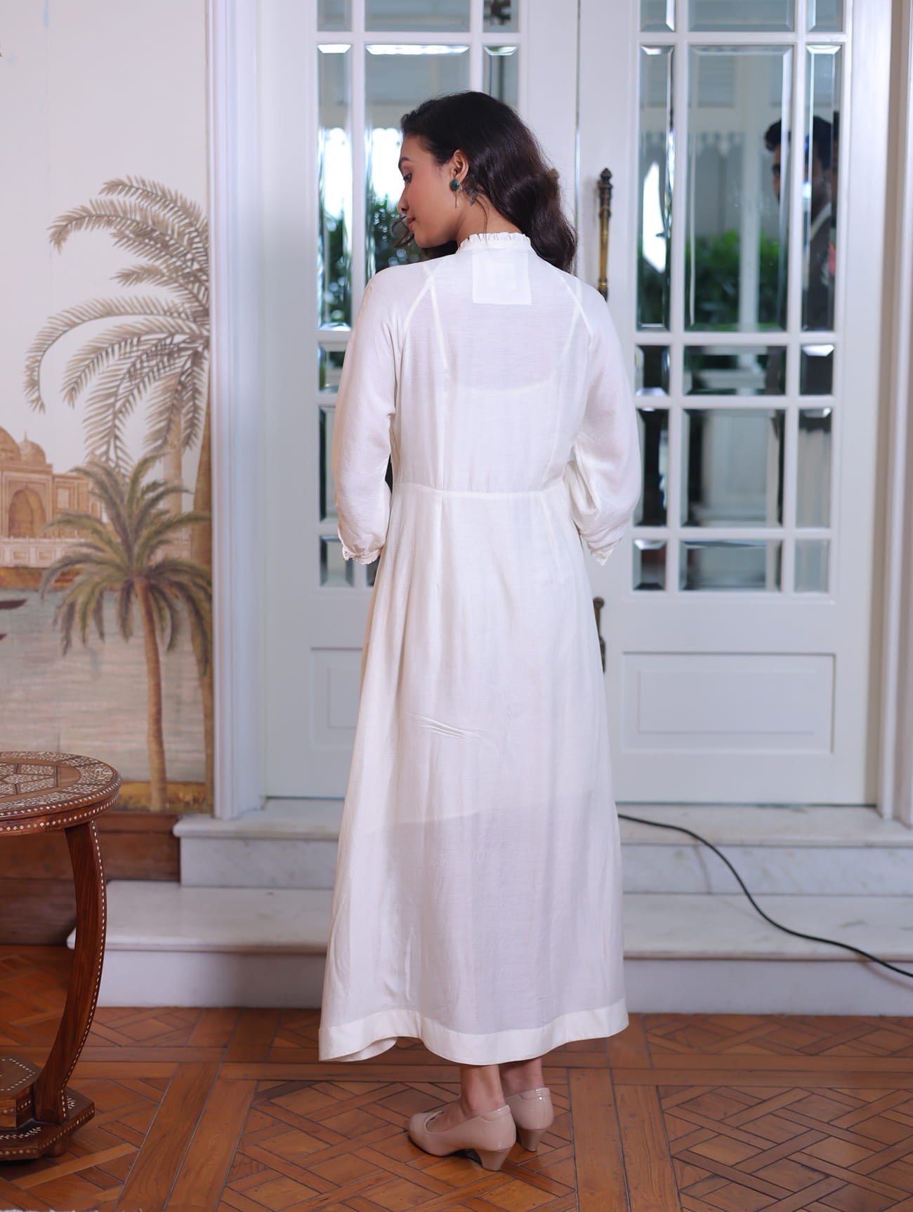 VEENA DRESS WITH GLOBE LILY EMBROIDERY