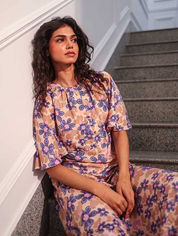 KANAK MIDI SILK DRESS