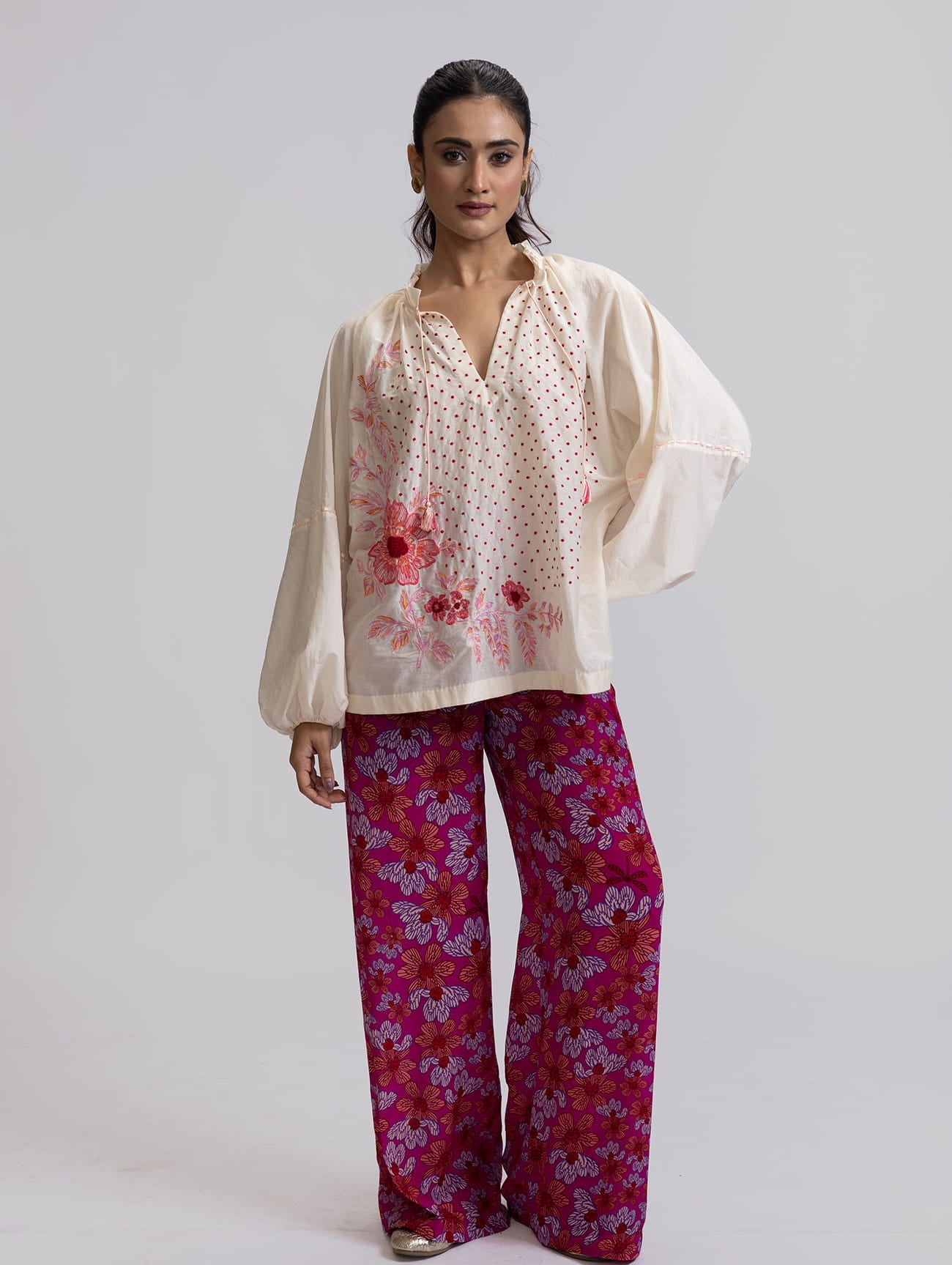 KAYA BLOUSE GLOBE LILY EMBROIDERY
