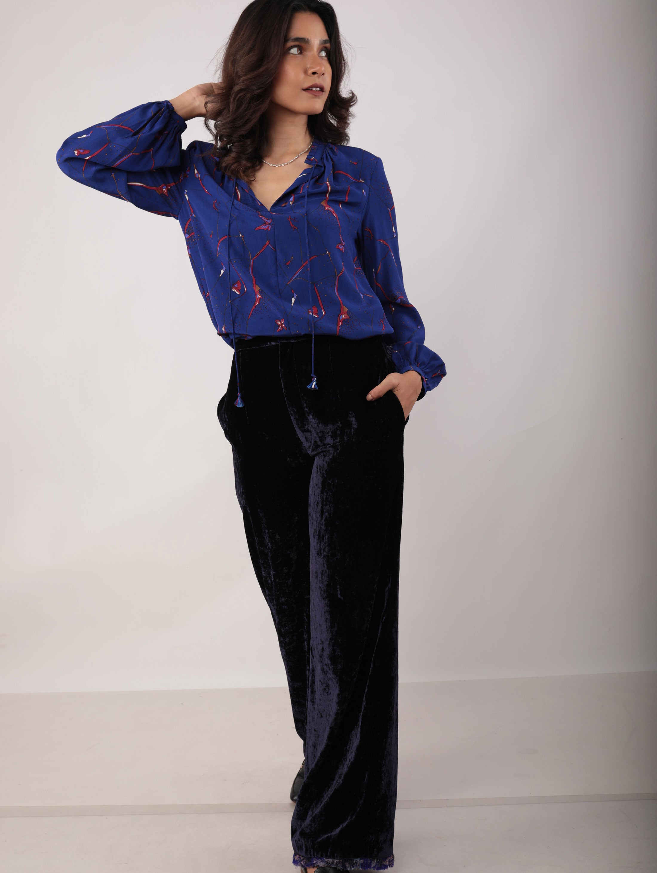 STEPHANIA SILK VELVET PANT