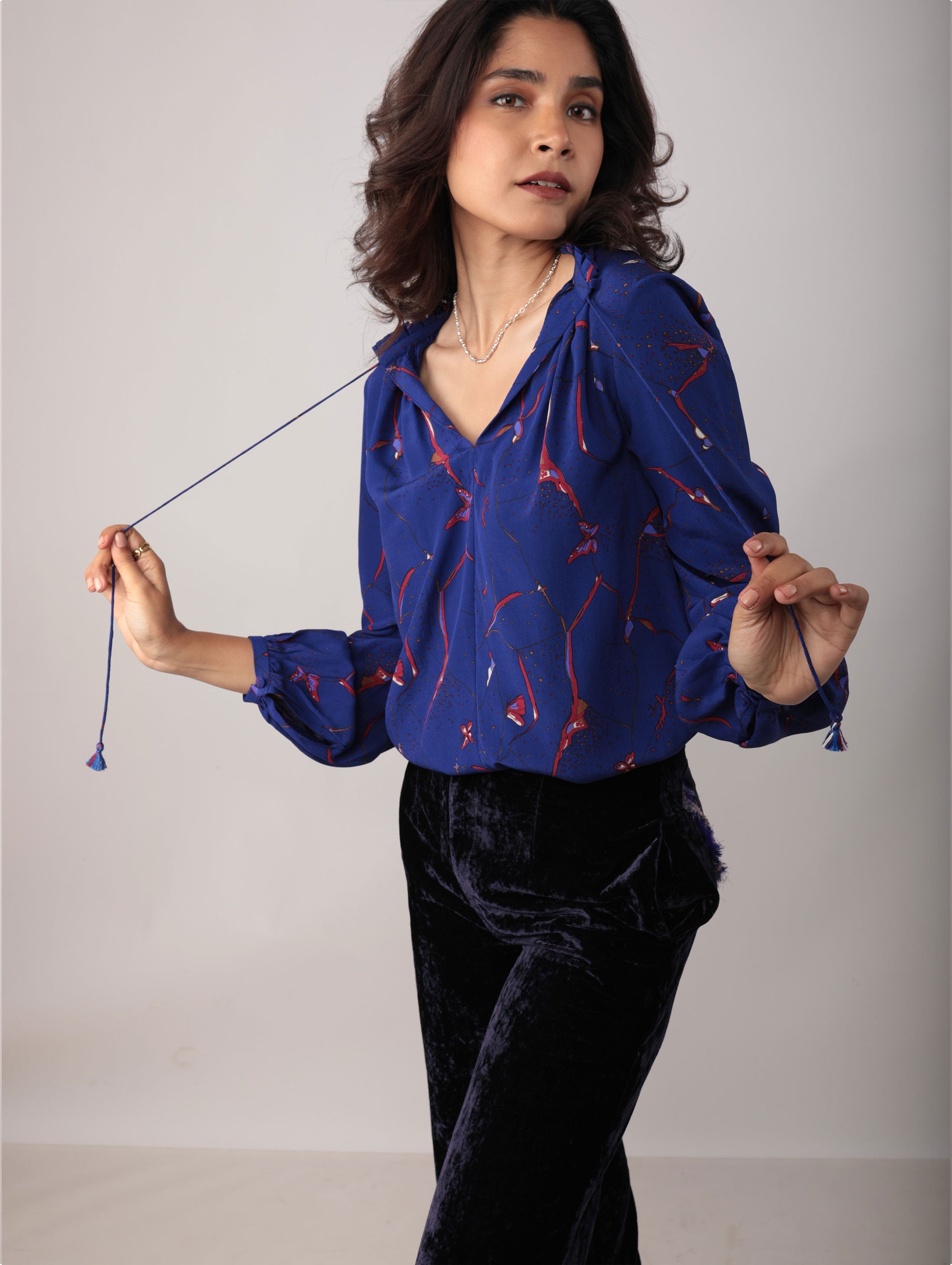 STEPHANIA SILK VELVET PANT