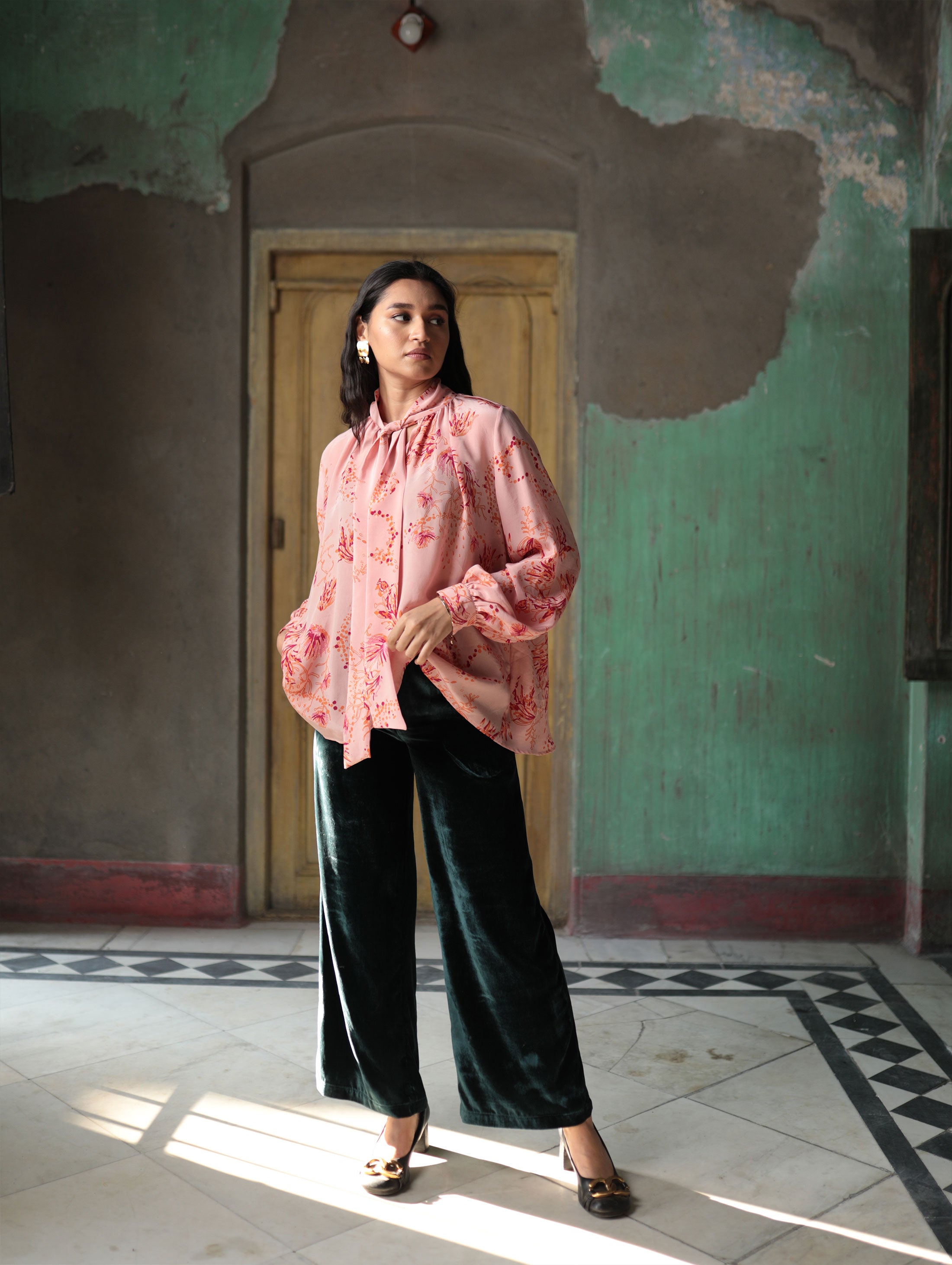 STEPHANIA SILK VELVET PANT