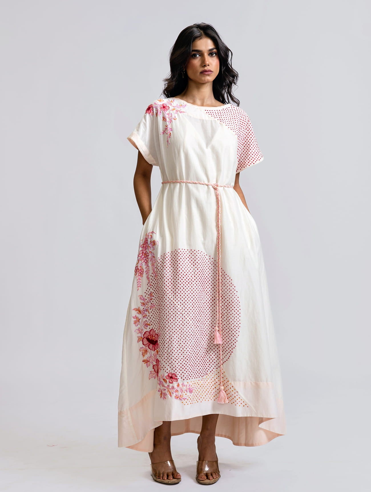 artisanal off white maxi dress ANDREEVA