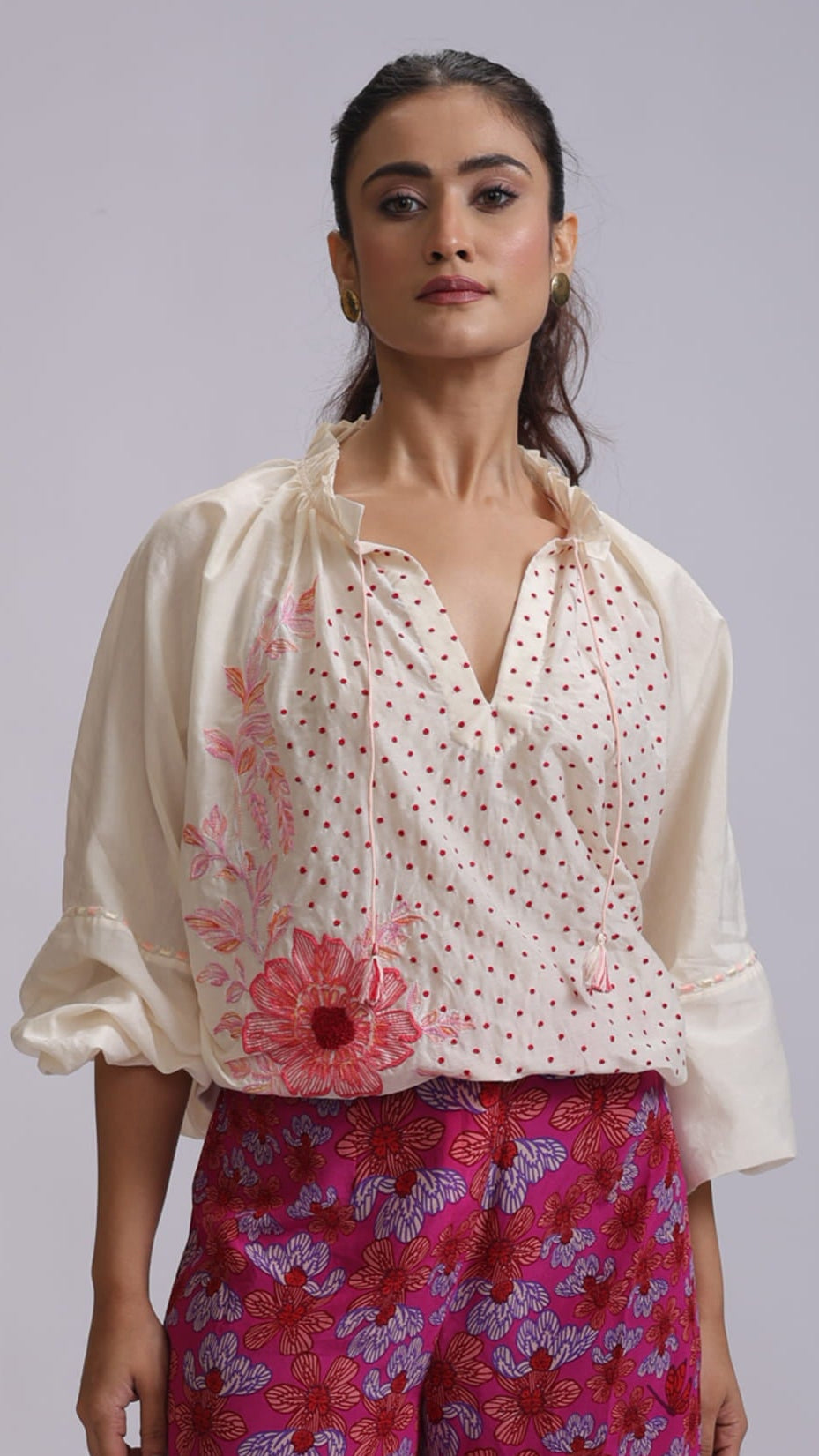 KAYA BLOUSE GLOBE LILY EMBROIDERY