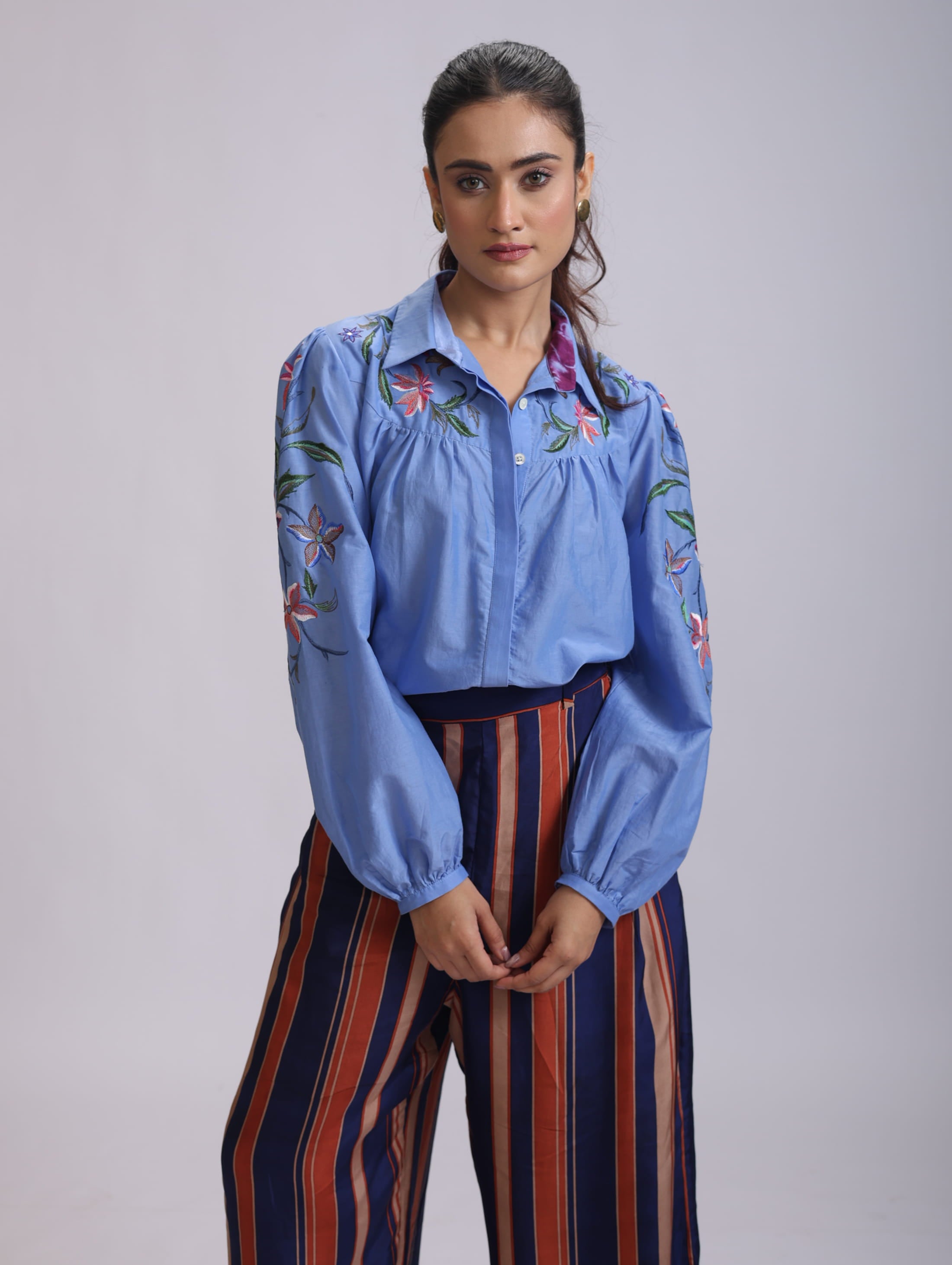 BIYANKA BLOUSE PANORAMA FLOWER EMBROIDERY