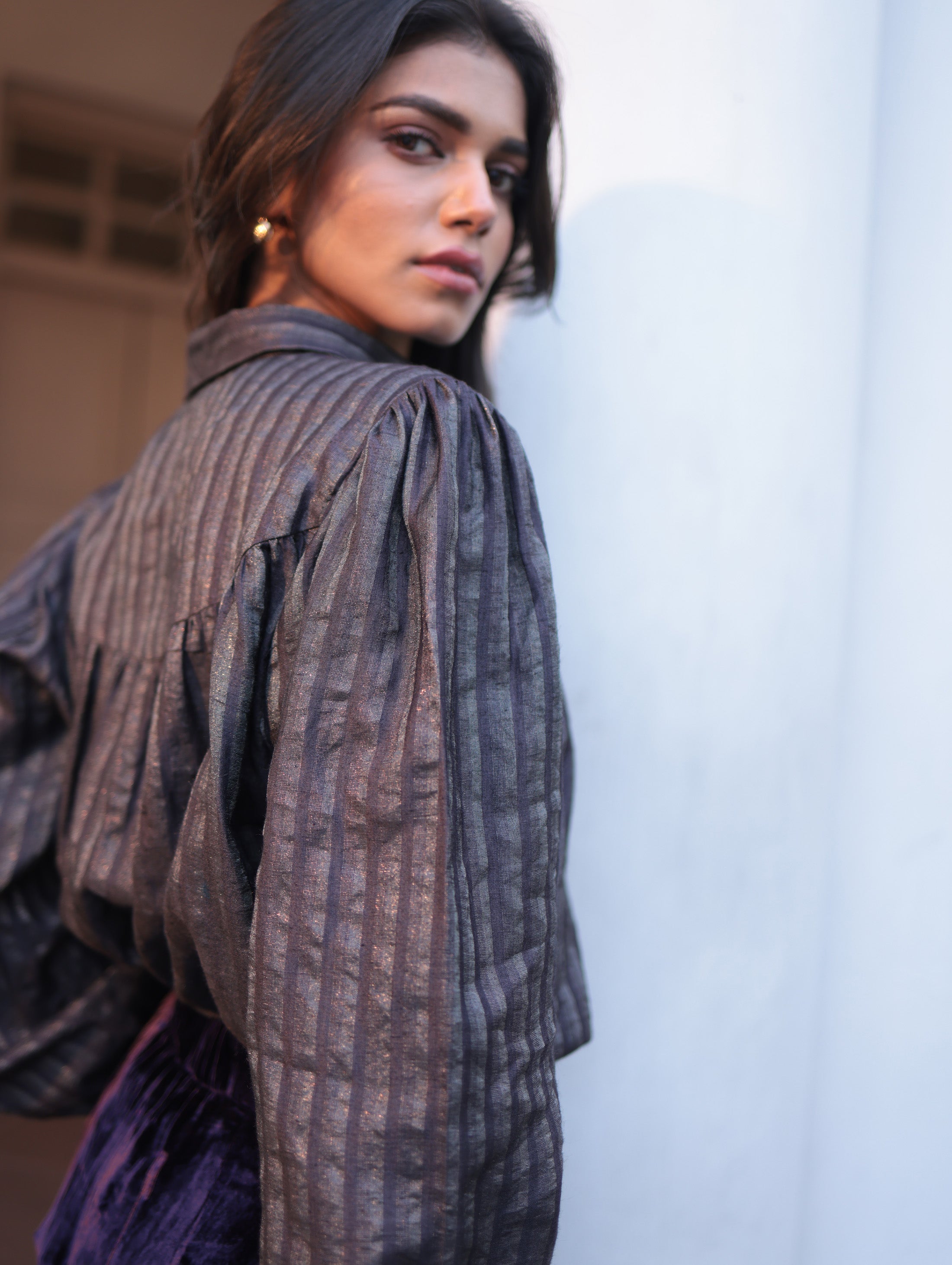 BIANKA BLOUSE IN SILK LAME
