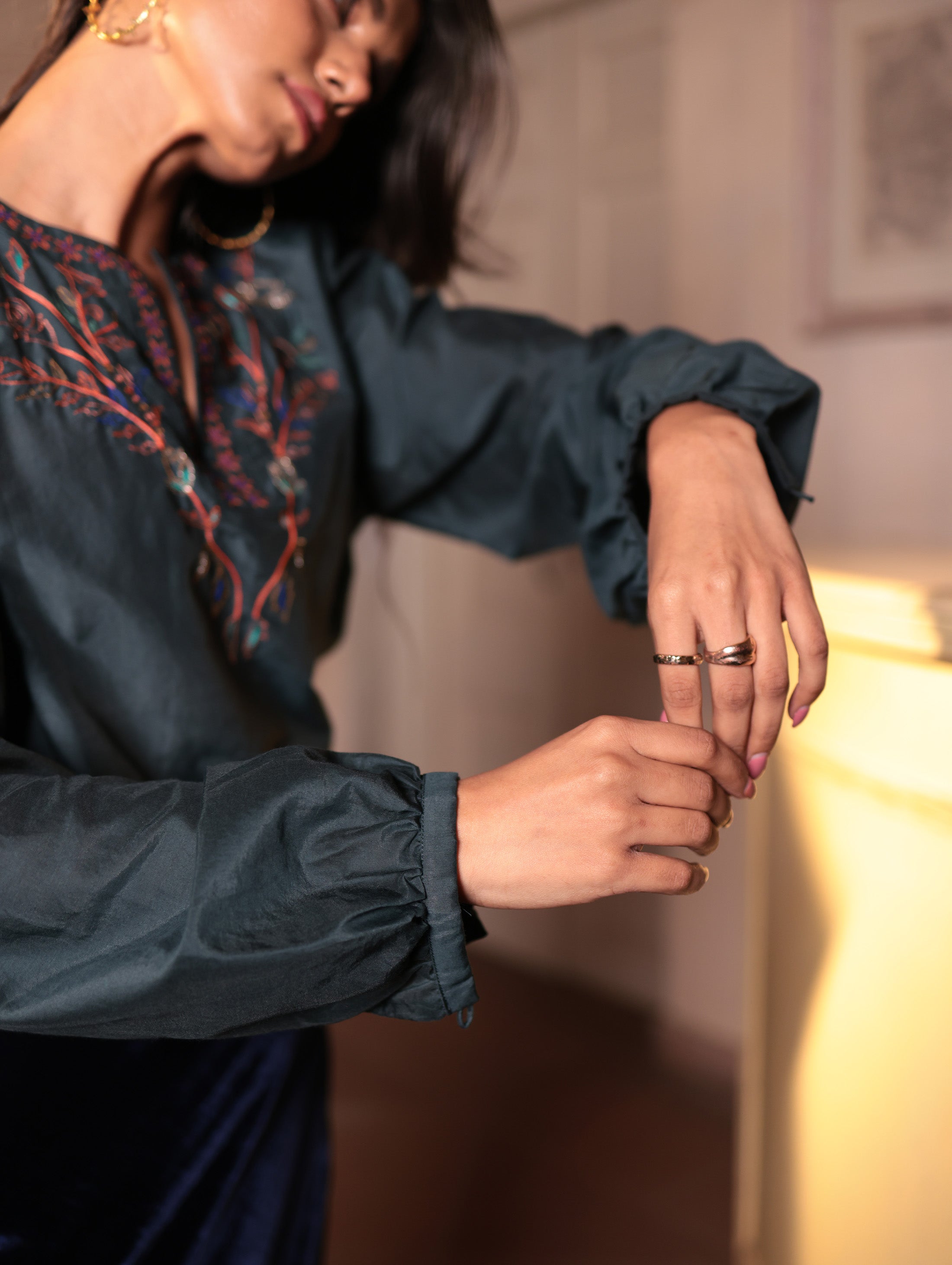 ELDA BLOUSE WITH JAAL EMBROIDERY