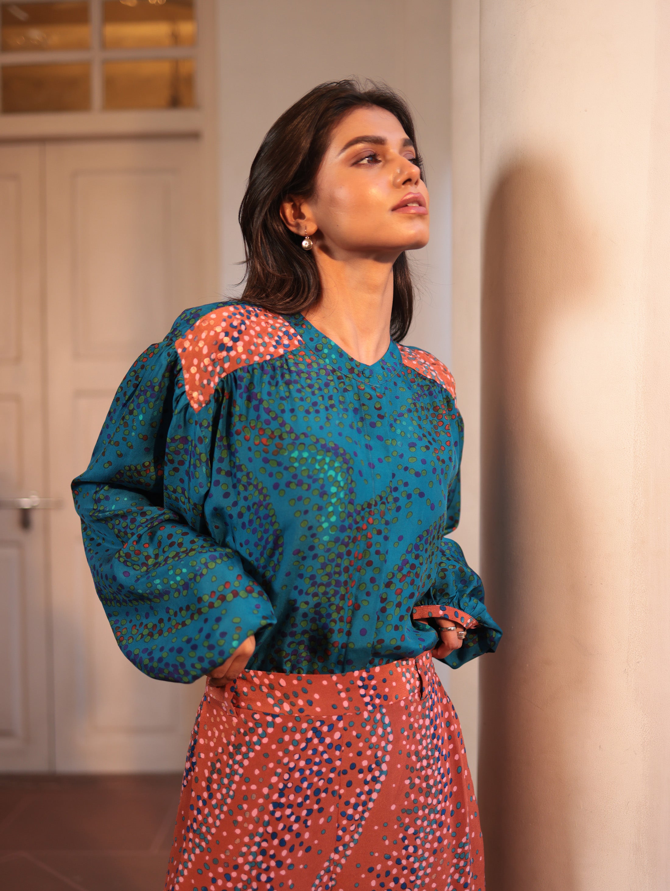 MARGOT BLOUSE WITH DOTS EMBROIDERY