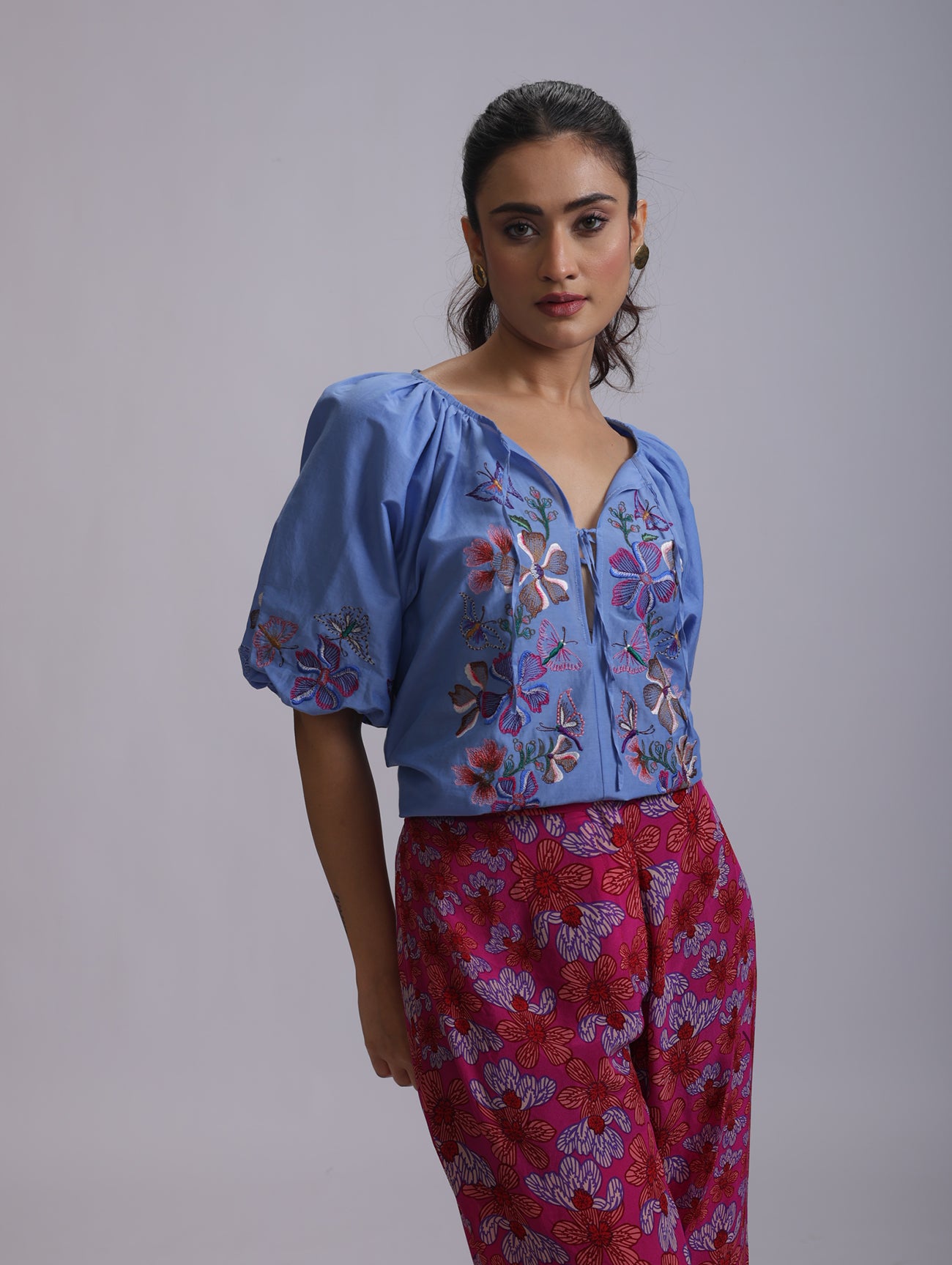 INA BLOUSE BANGALORE FLOWER EMBROIDERY