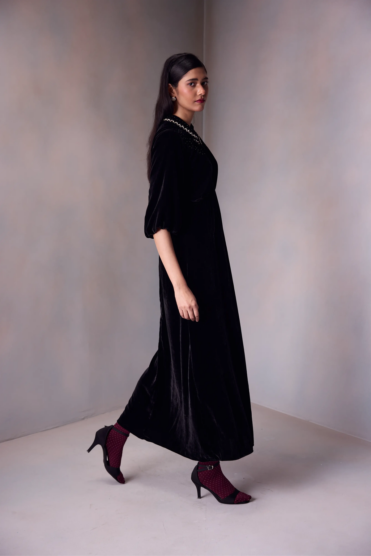 Nikita Dress Marquise Emb In Silk Velvet
