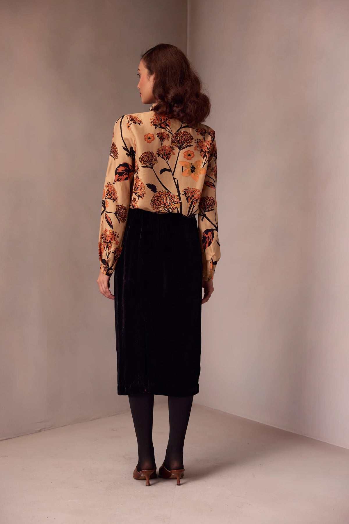 Silvia Blouse In Printed Silk