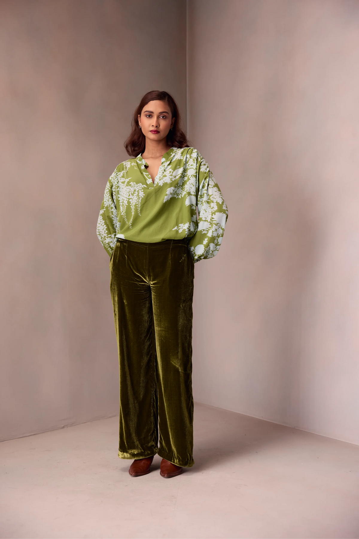 Ada Blouse In Printed Silk