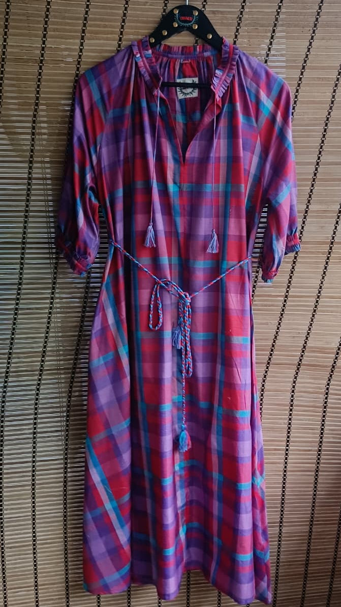 TULIP DRESS IN HANDLOOM SILK-COTTON