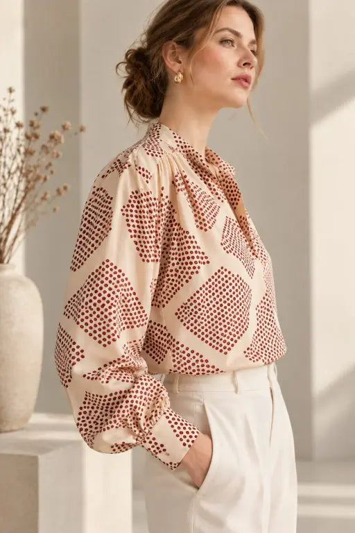 Ada Blouse In Printed Silk