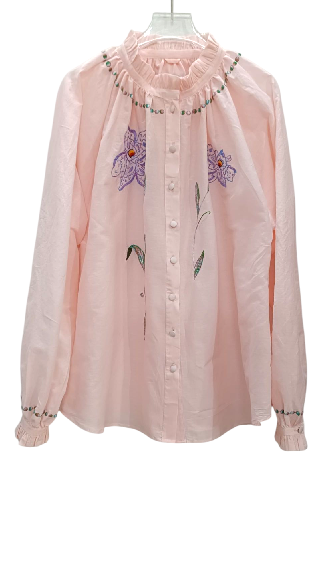 LEKHA BLOUSE WITH QUOTES EMBROIDERY