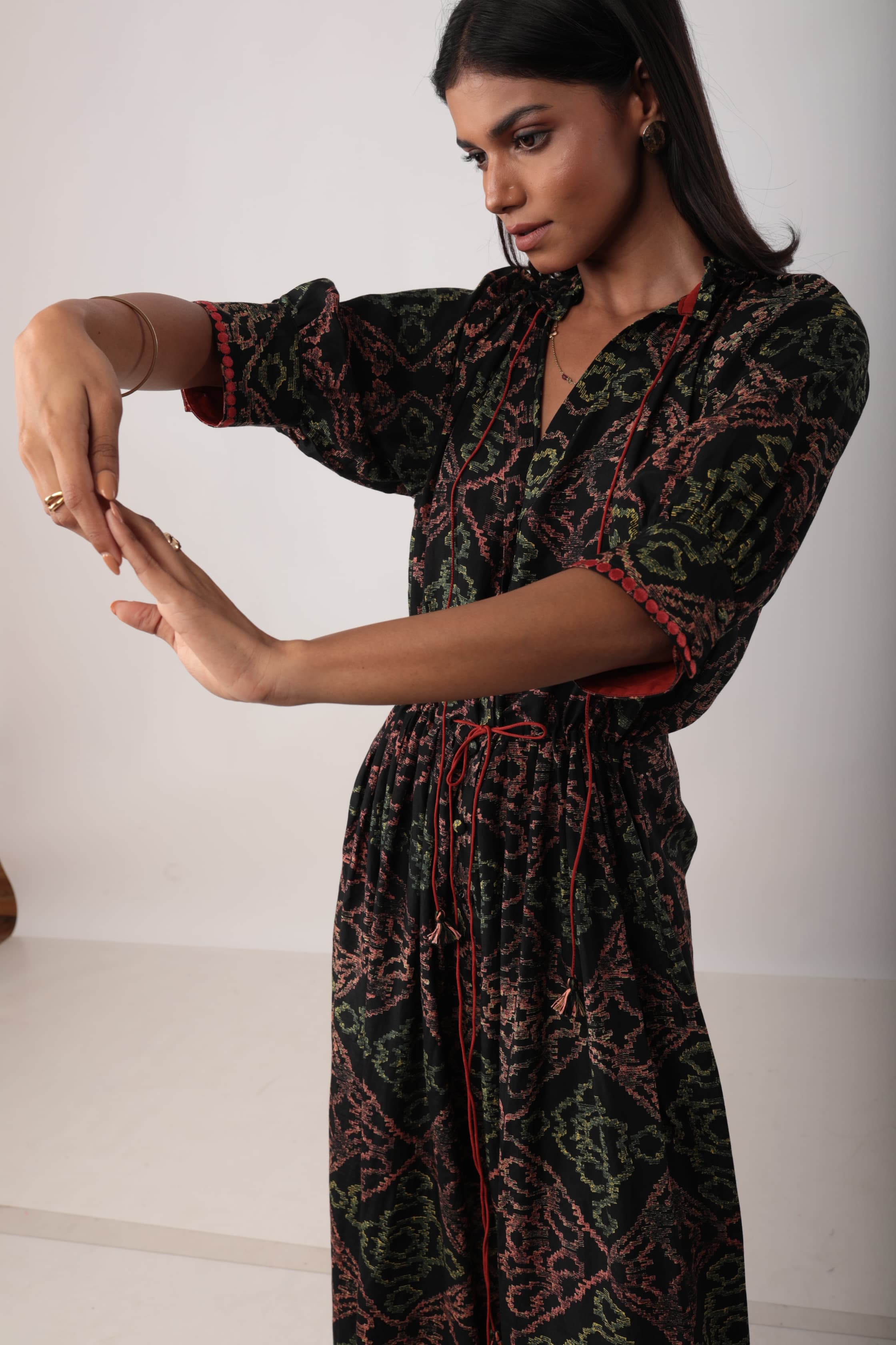 GAVIE DRESS IN PRINTED COTTON SILK