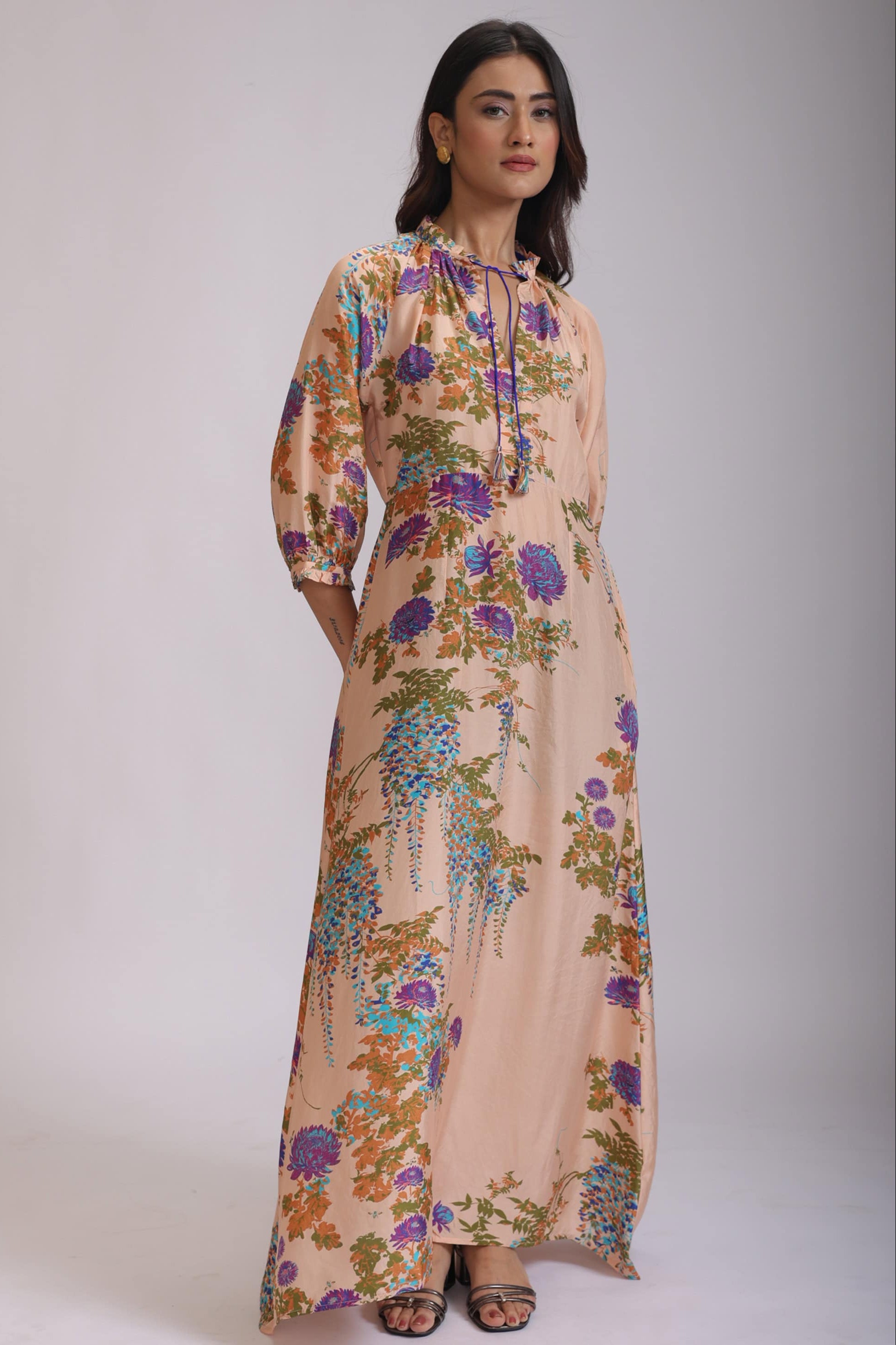 VEENA SILK DRESS MAXI