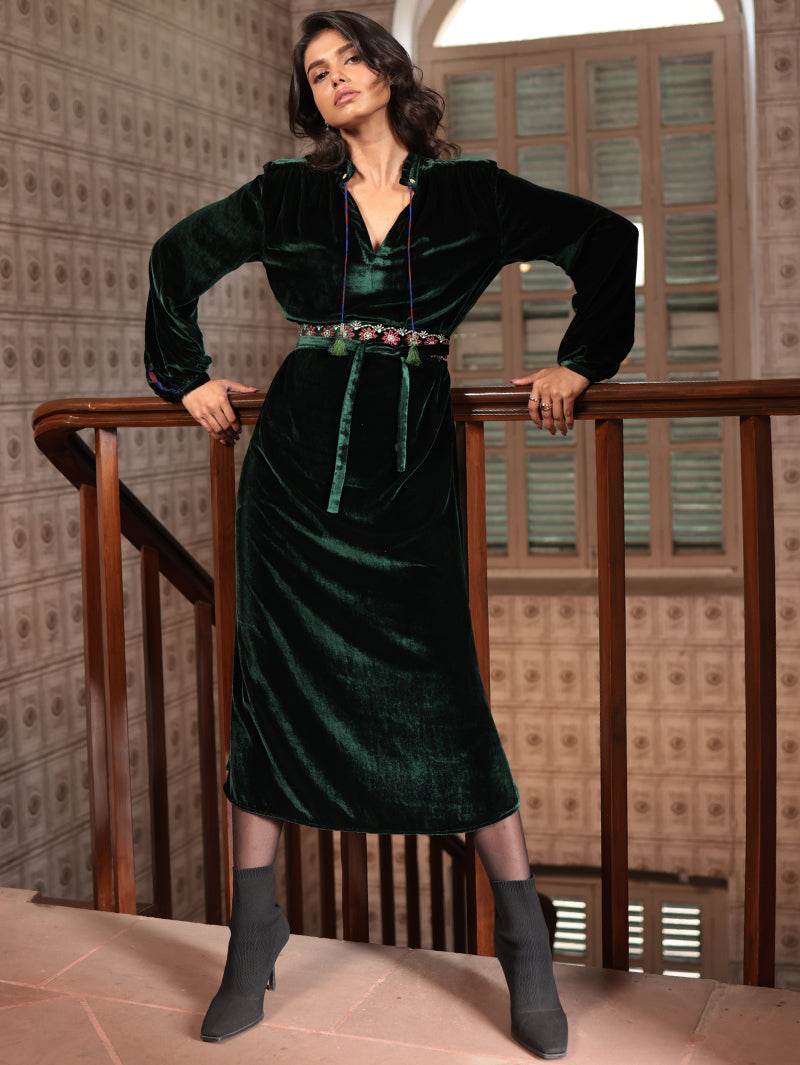 SILVIA SHIRT DRESS WITH BaHar EMBROIDERED BELT