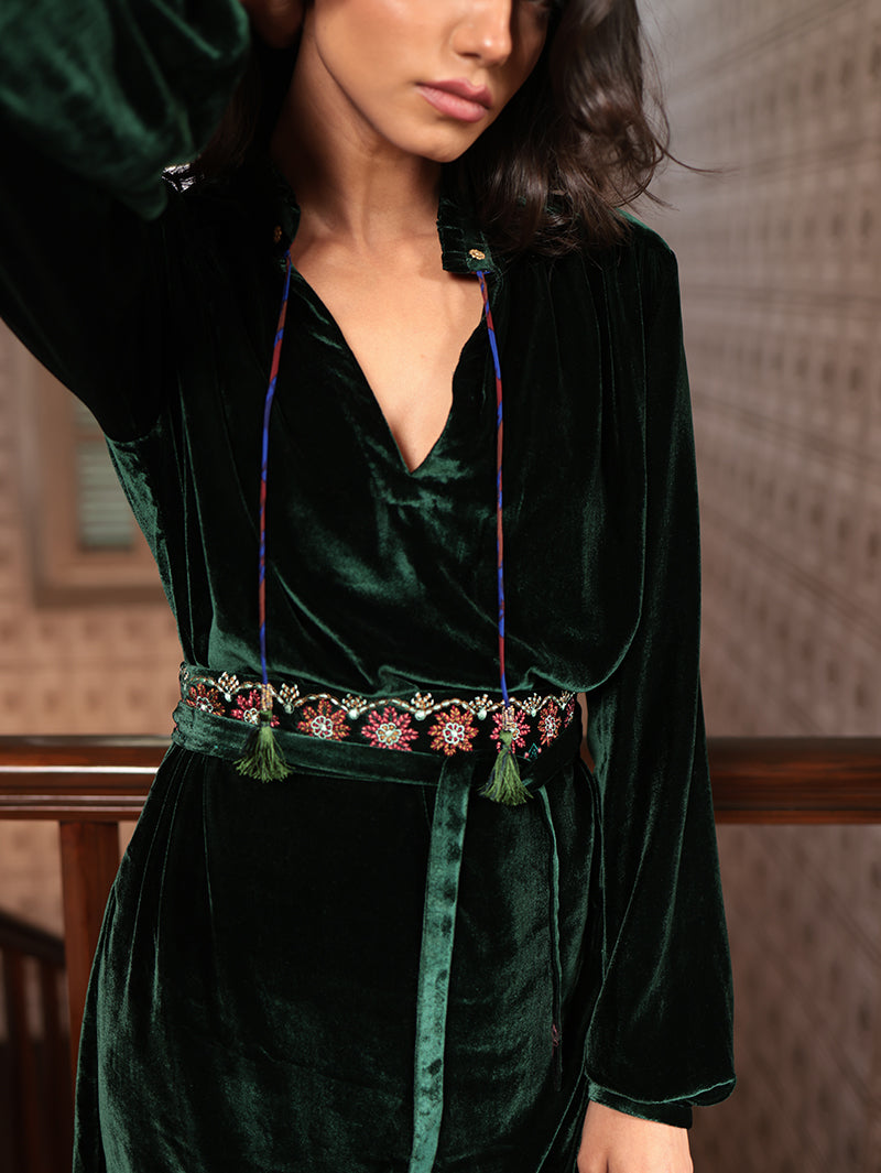 SILVIA SHIRT DRESS WITH BaHar EMBROIDERED BELT