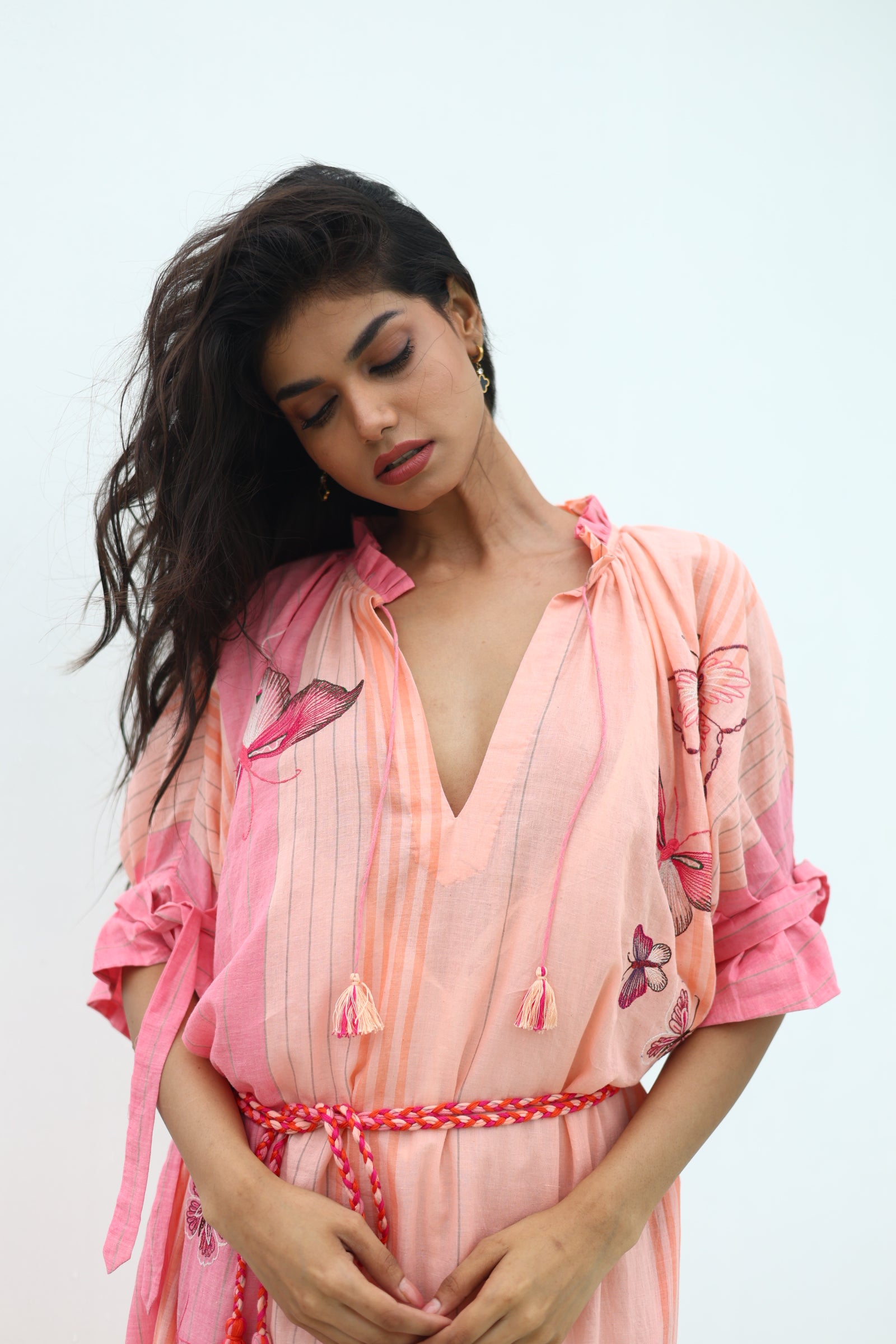 KYLIE SHIRT DRESS BIRD WING EMBROIDERY