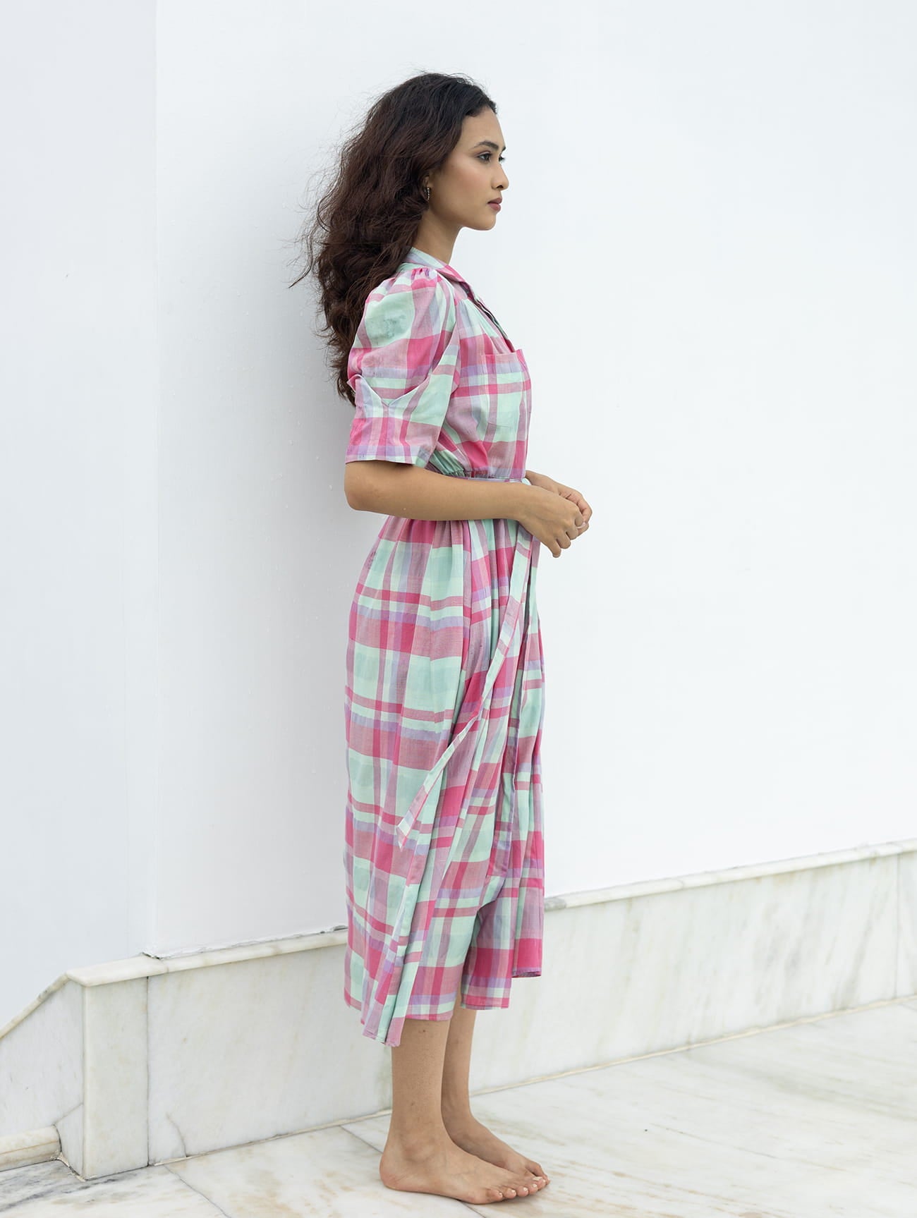 ROSE DRESS IN COTTON SILK