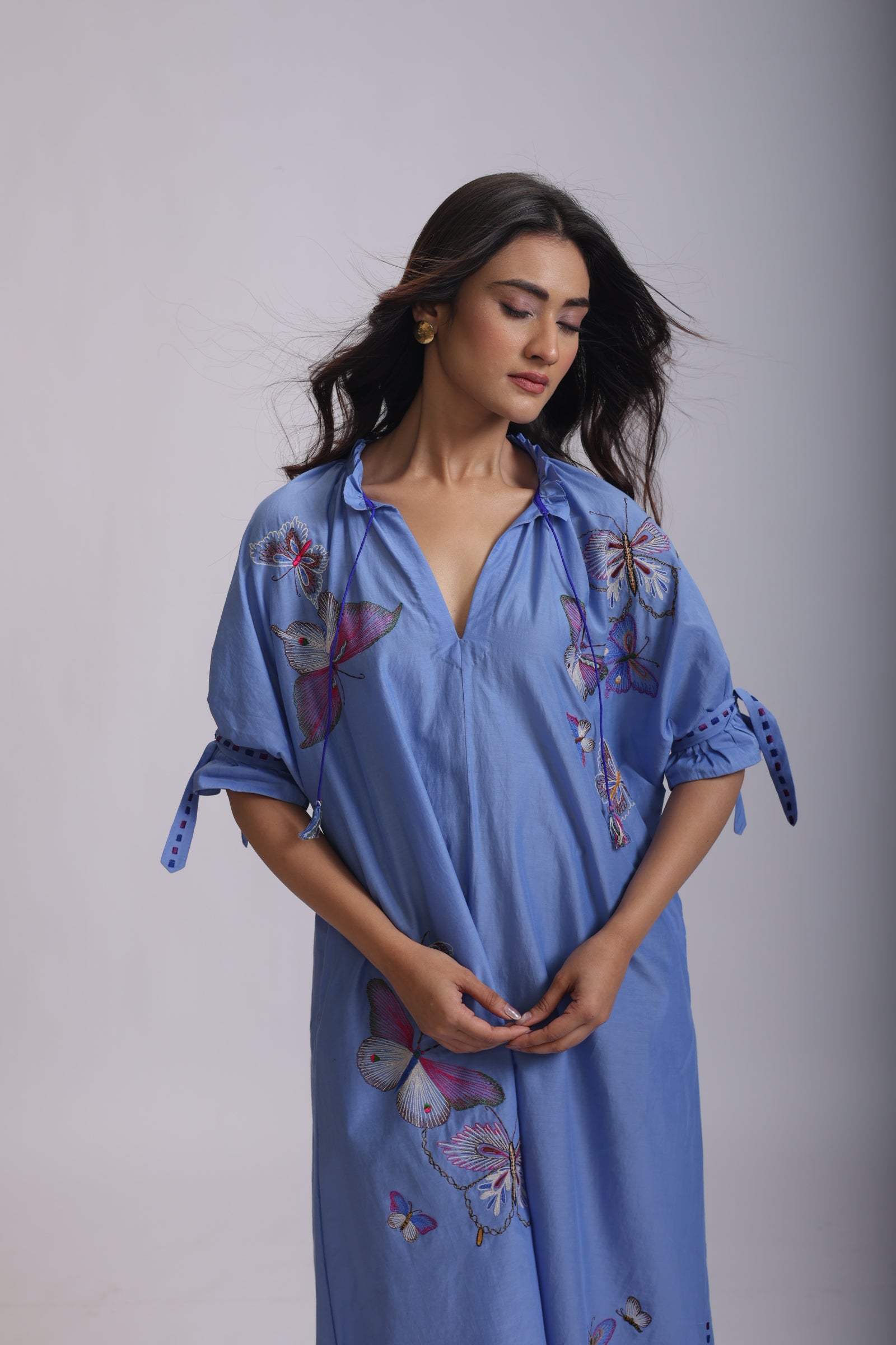 KYLIE SHIRT DRESS BIRD WING EMBROIDERY