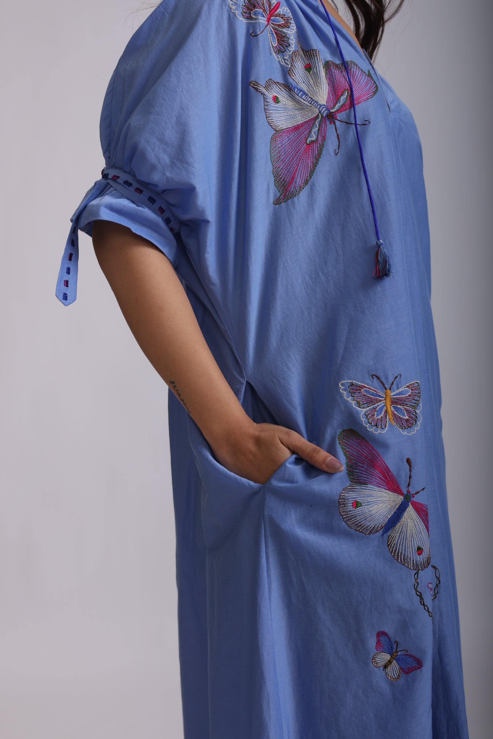 KYLIE SHIRT DRESS BIRD WING EMBROIDERY