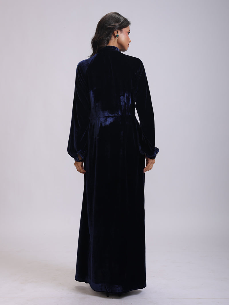 VEENA LONG DRESS WITH GLOWING ROSE EMBROIDERY