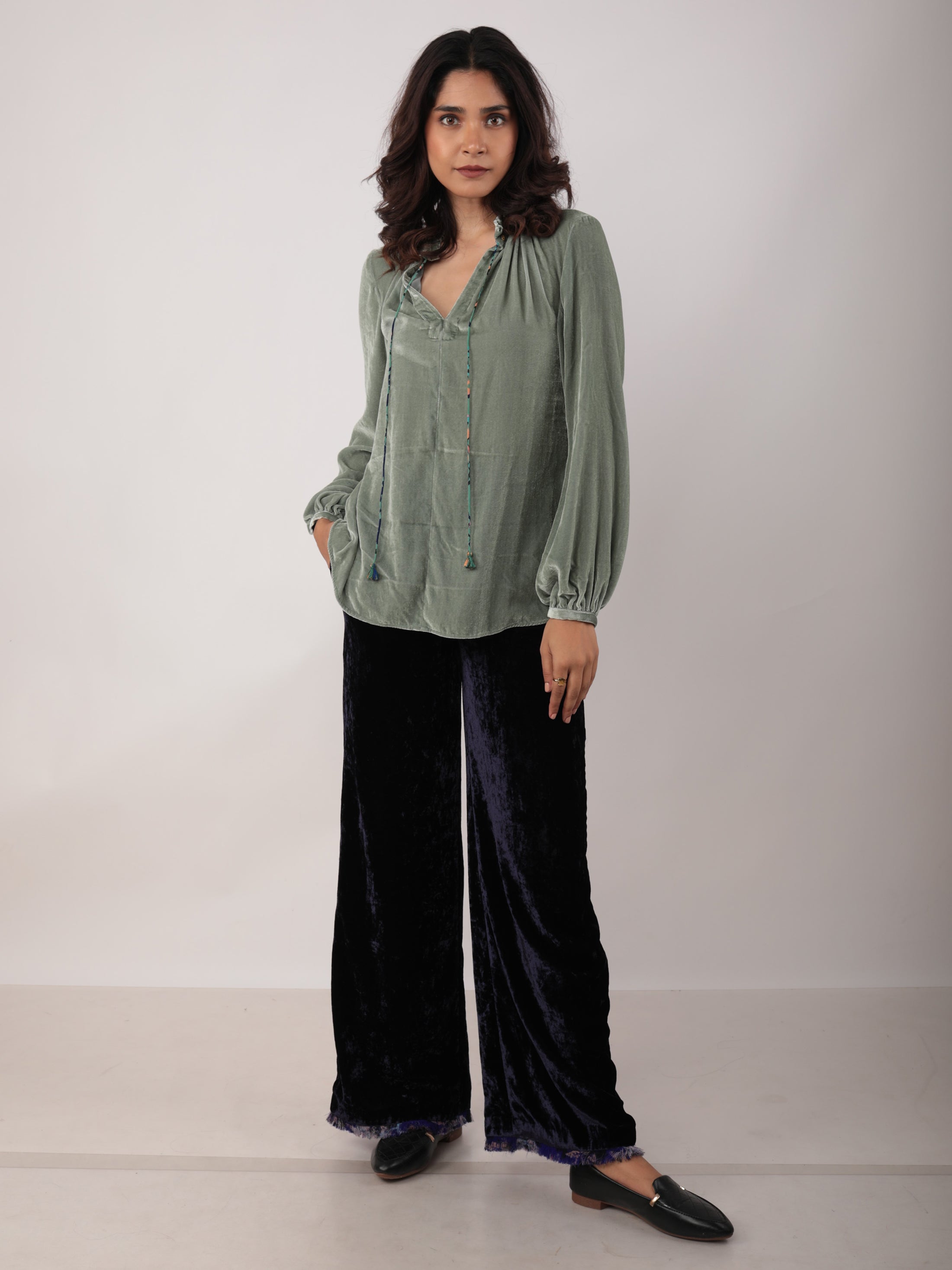 SILVIA VELVET BLOUSE