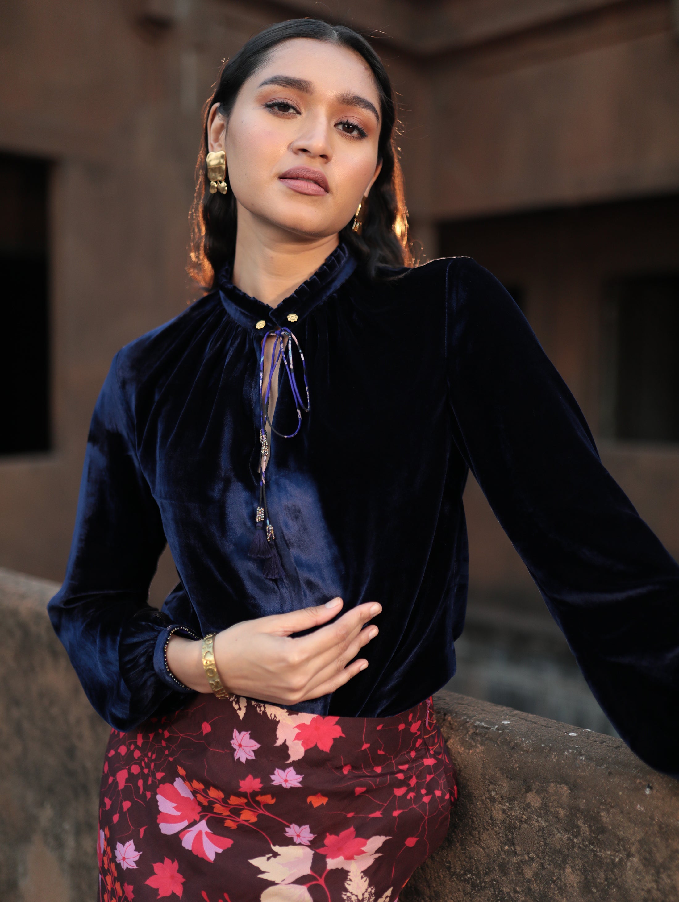 SILVIA VELVET BLOUSE