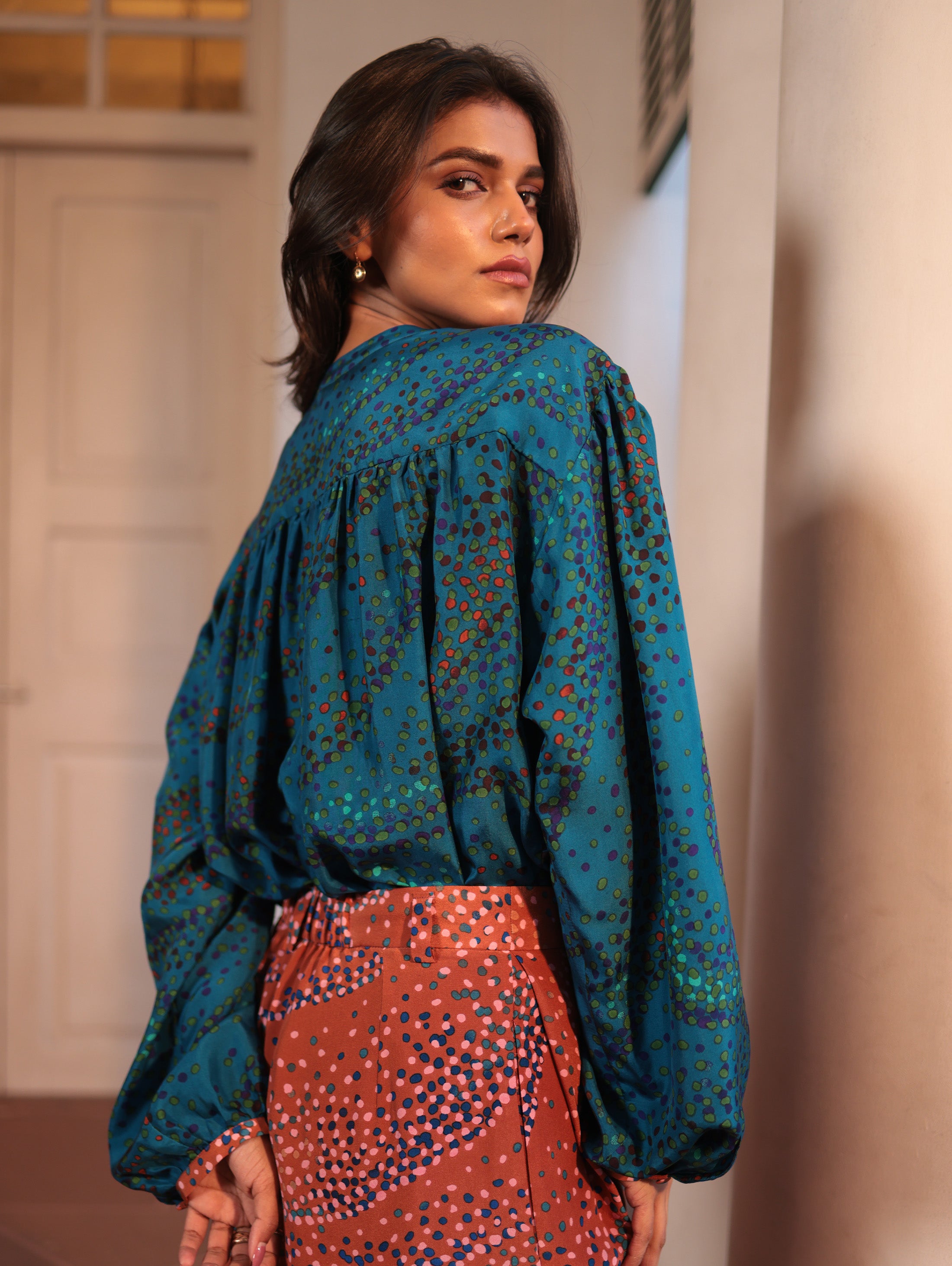 MARGOT BLOUSE WITH DOTS EMBROIDERY