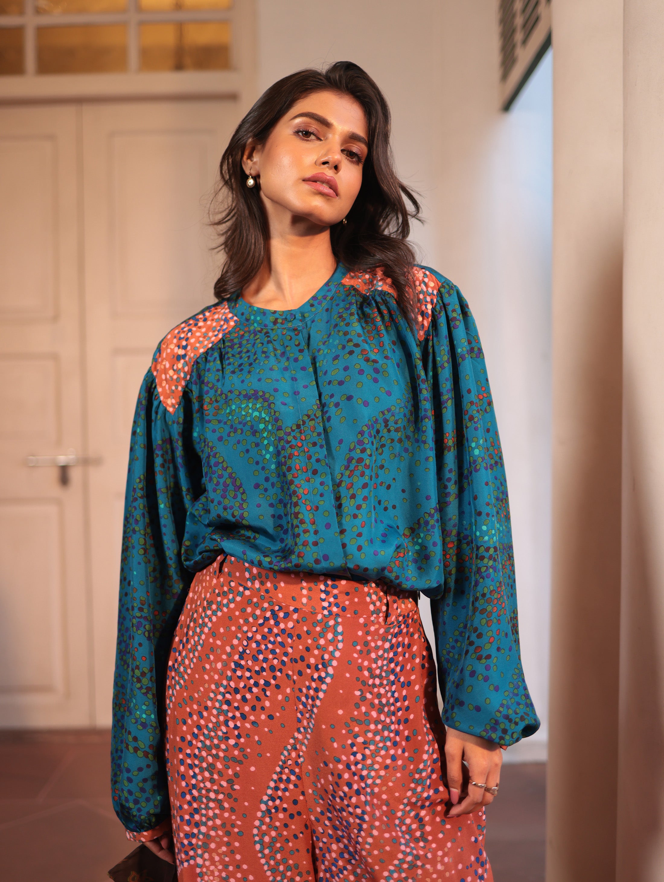 MARGOT BLOUSE WITH DOTS EMBROIDERY