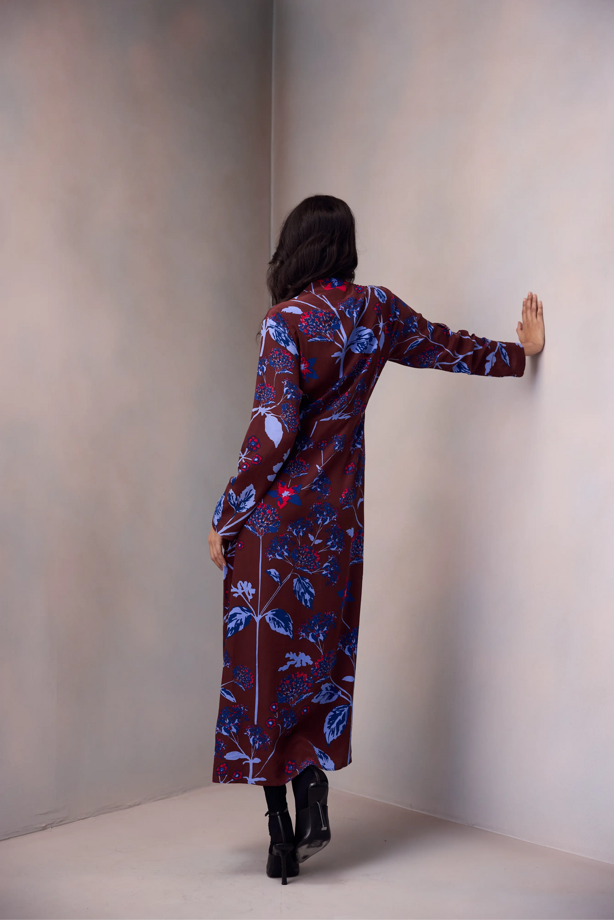 Clara Wrap Dress In Printed Silk