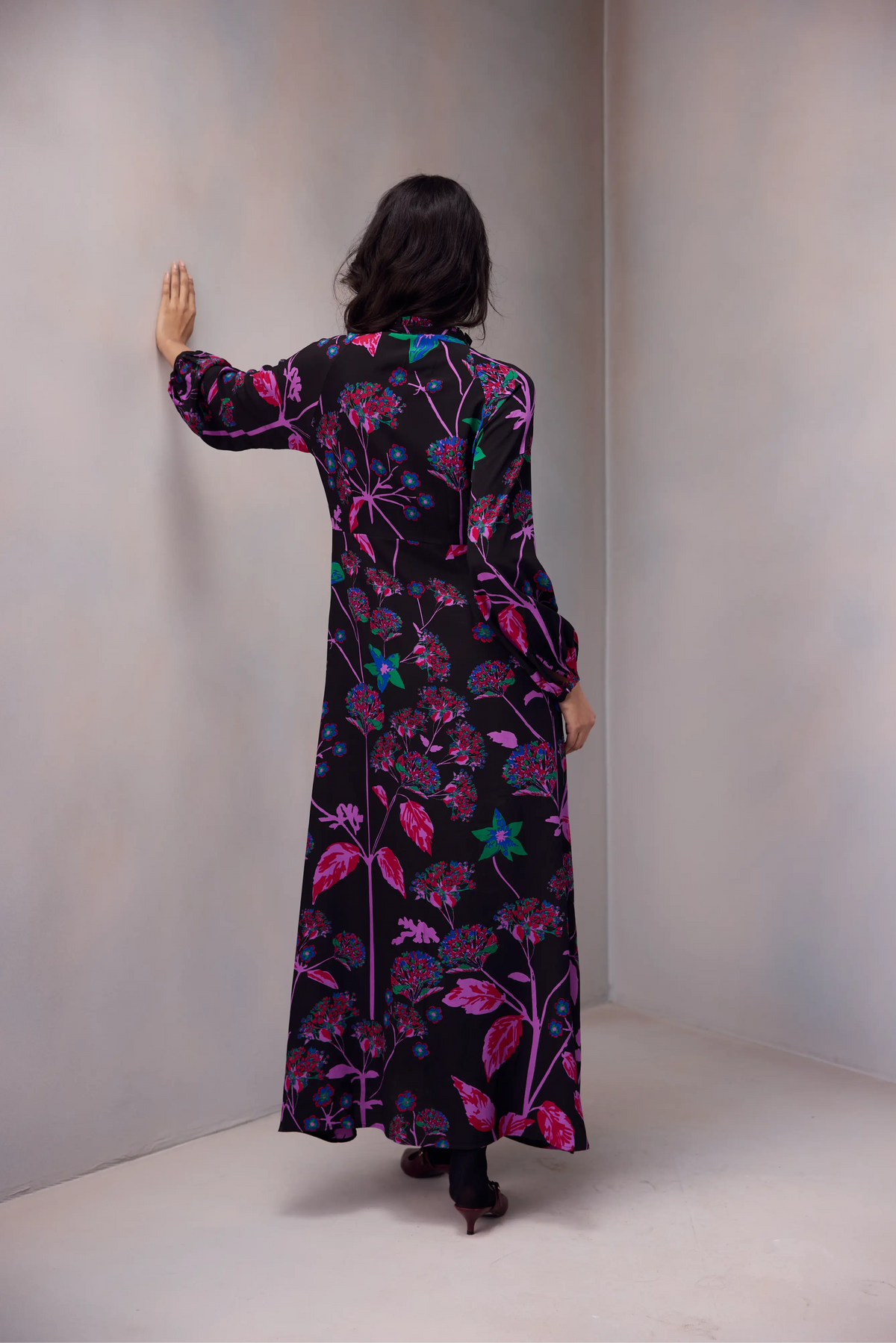 Veena Dress Long In Printed Silk MiDi length