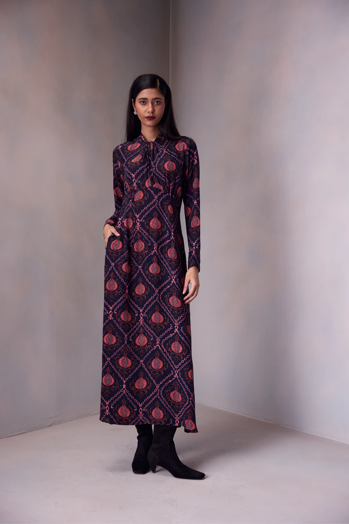 Dua Knot Dress Printed