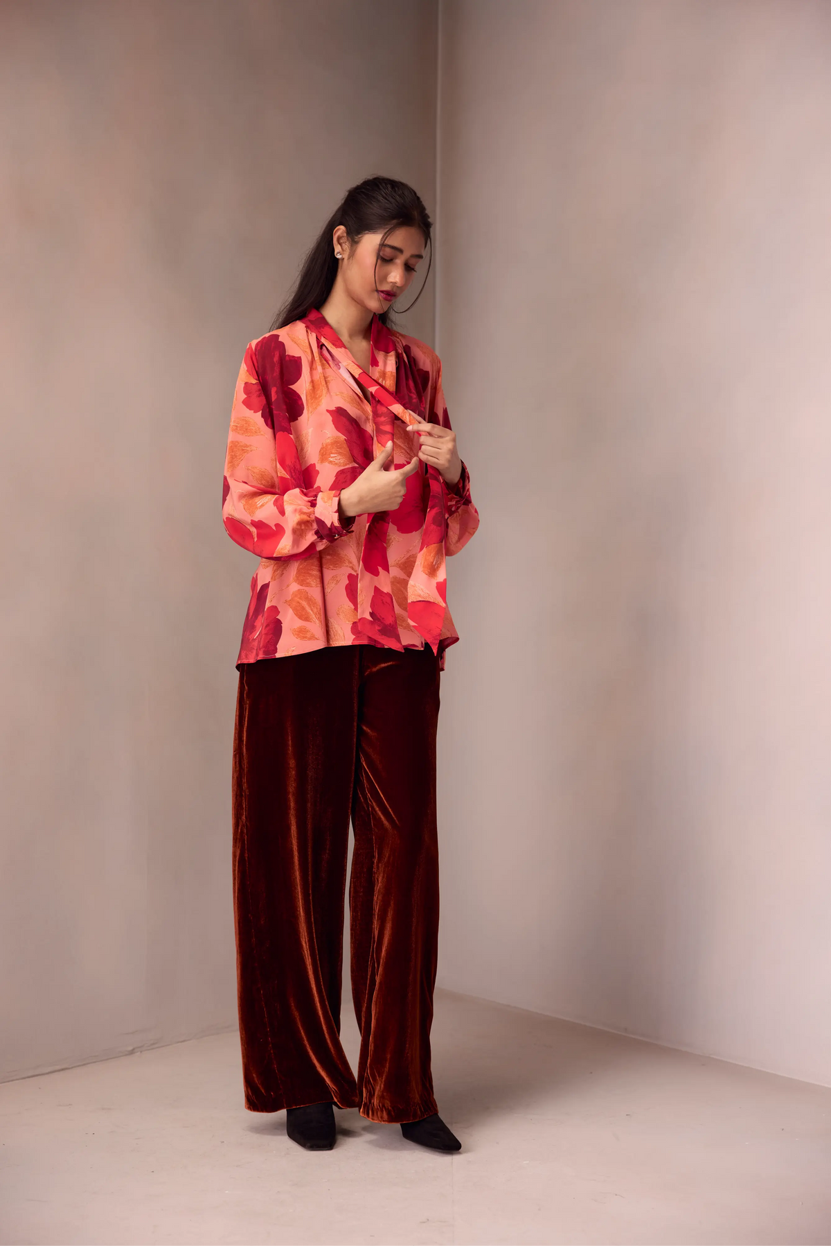 Imara Pant In Silk Velvet
