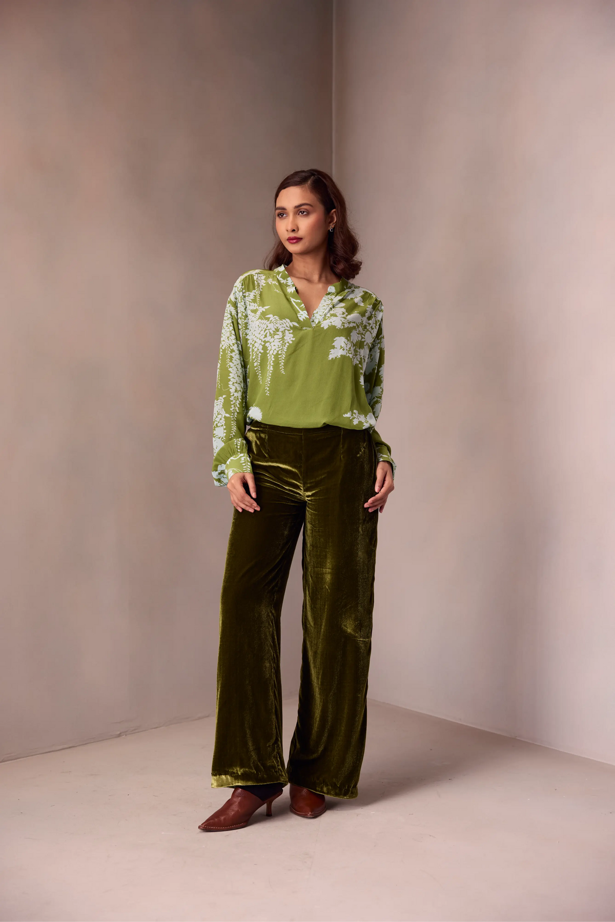 Ada Blouse In Printed Silk