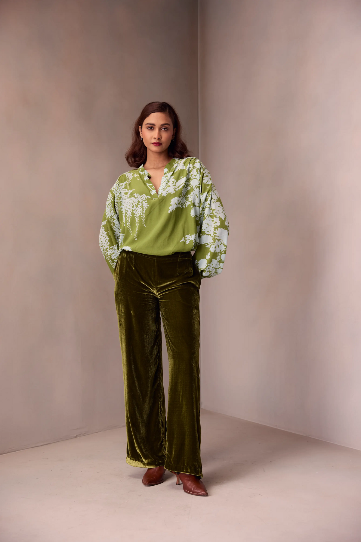 Ada Blouse In Printed Silk