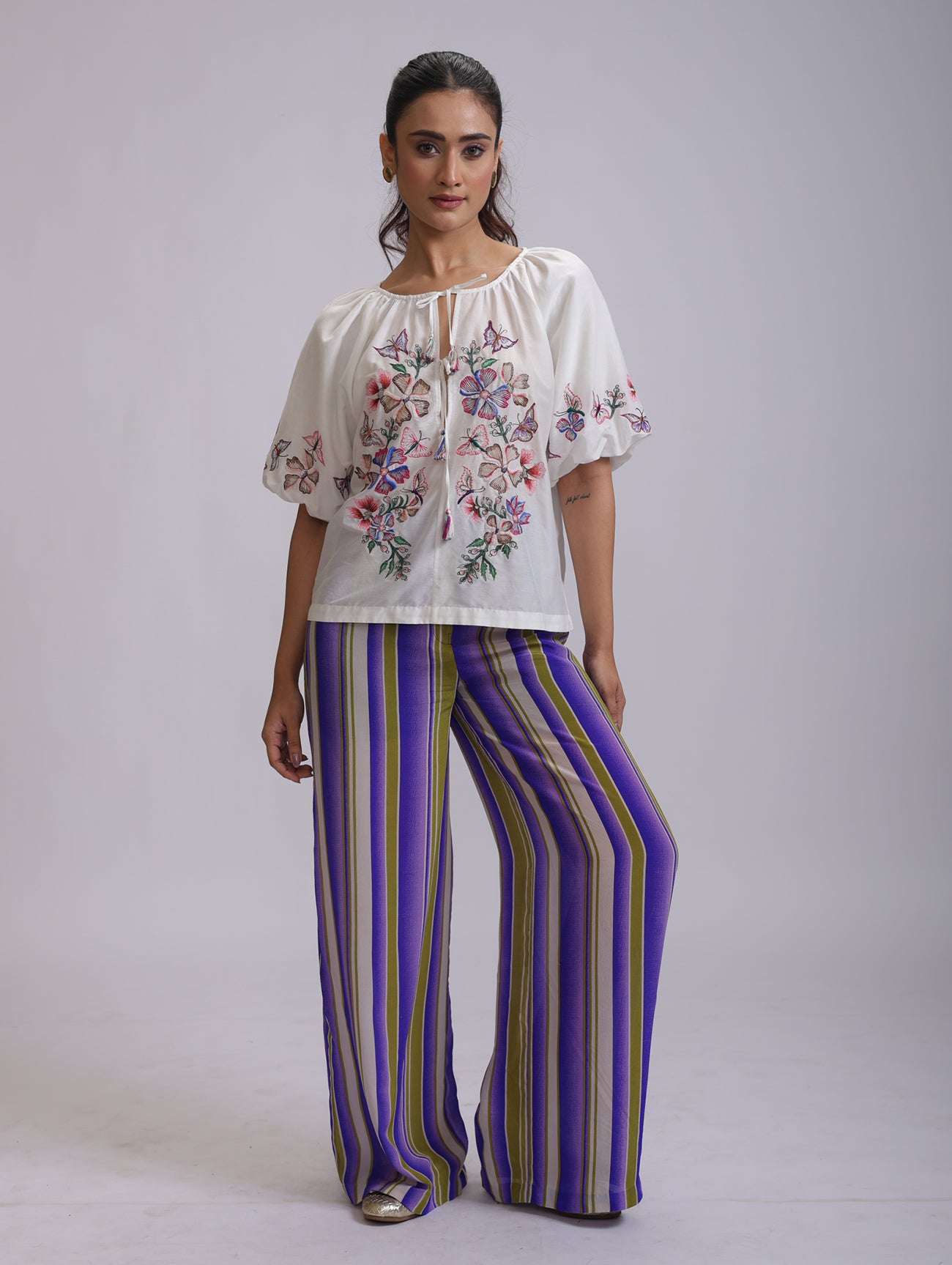 INA BLOUSE BANGALORE FLOWER EMBROIDERY