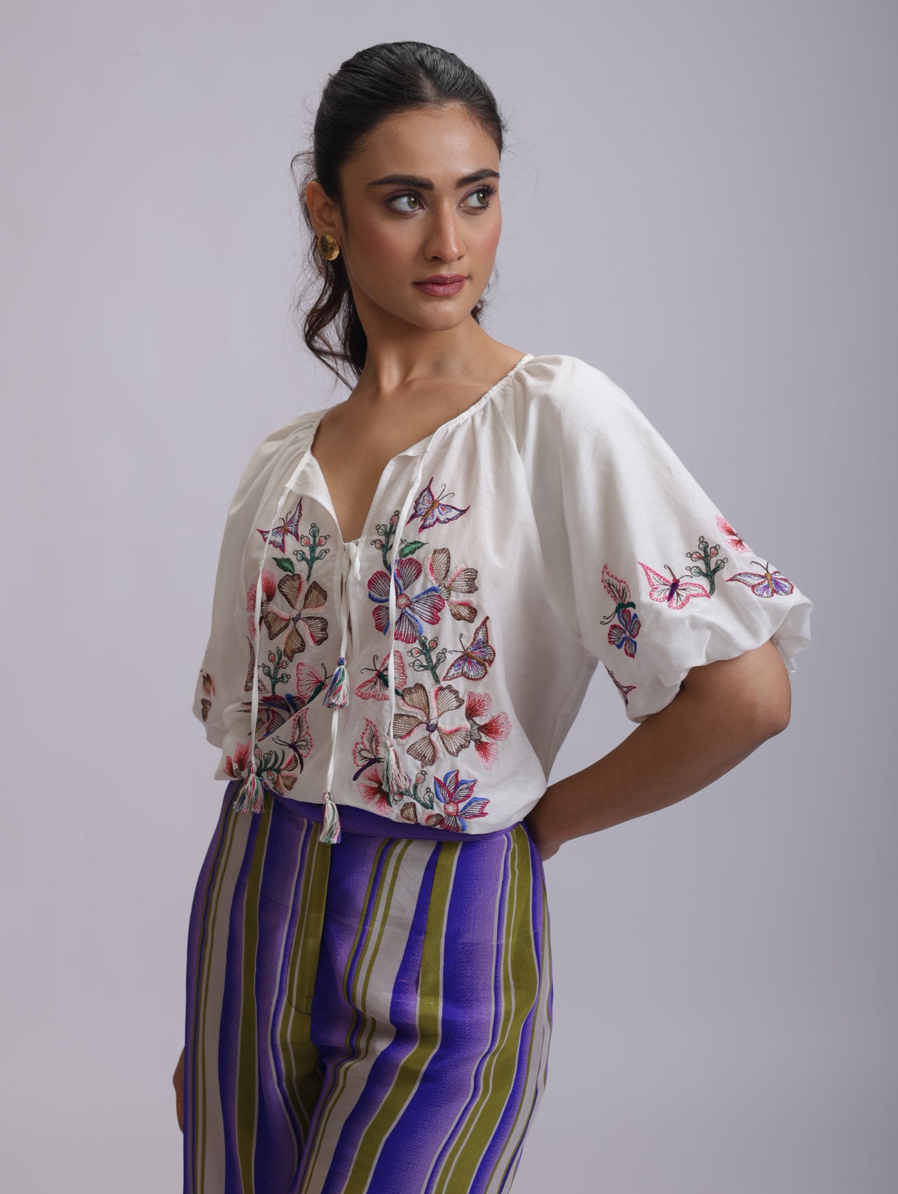 INA BLOUSE BANGALORE FLOWER EMBROIDERY