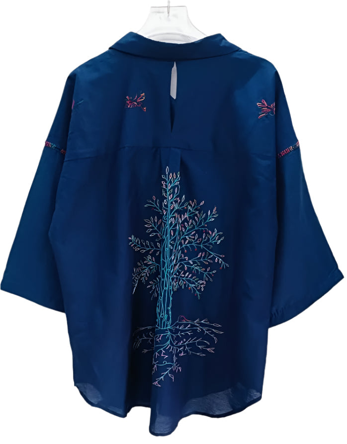 MARILU BLOUSE BACK TREE EMBROIDERY