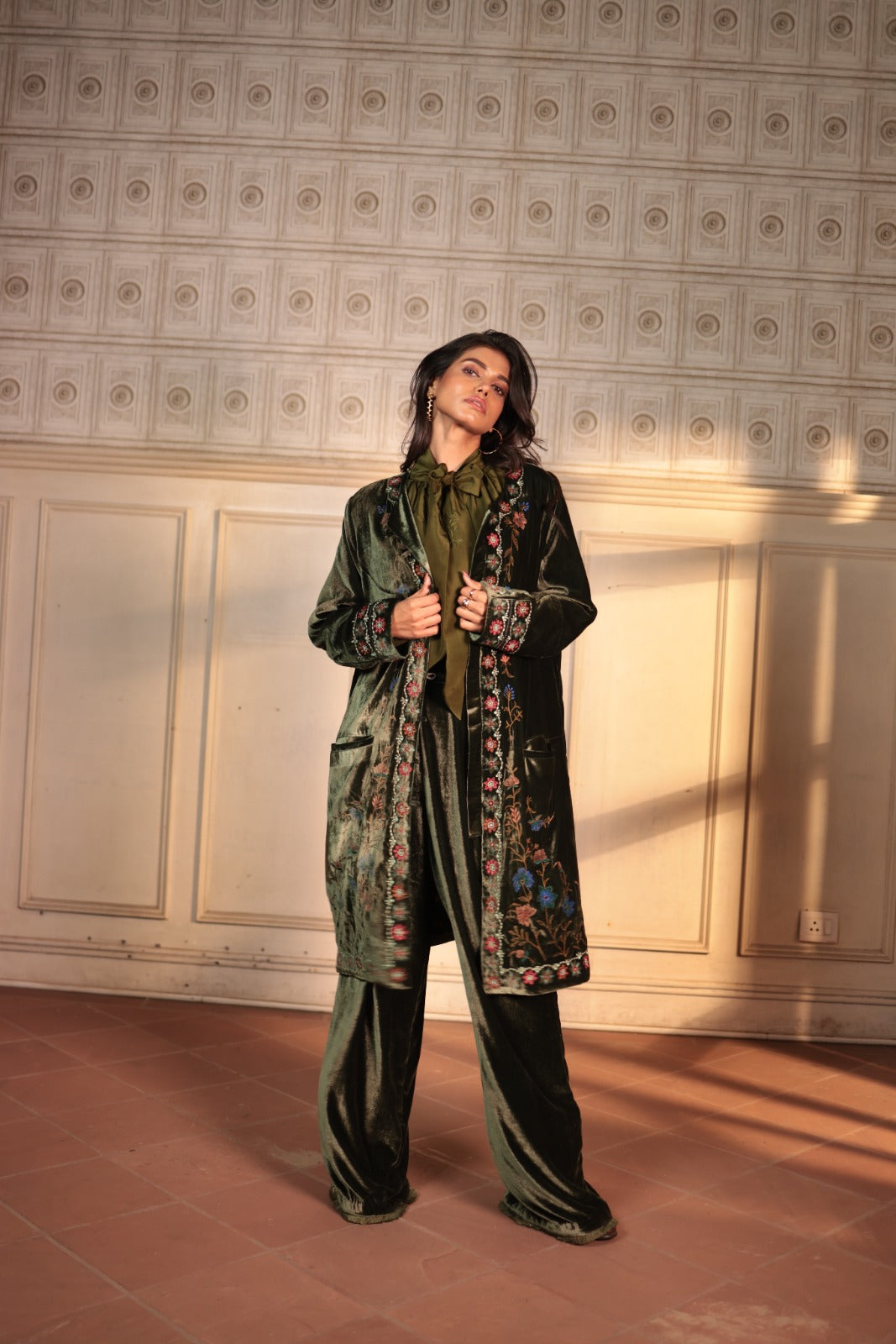 CYRA PANT IN SILK -VELVET