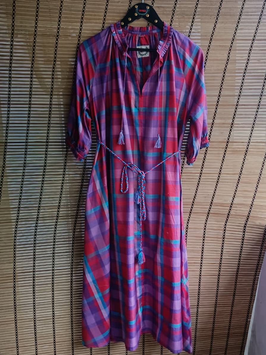 TULIP DRESS IN HANDLOOM SILK-COTTON