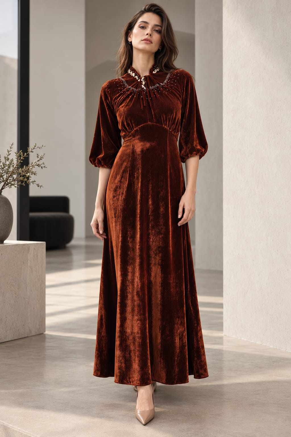 Nikita Dress Marquise Emb In Silk Velvet