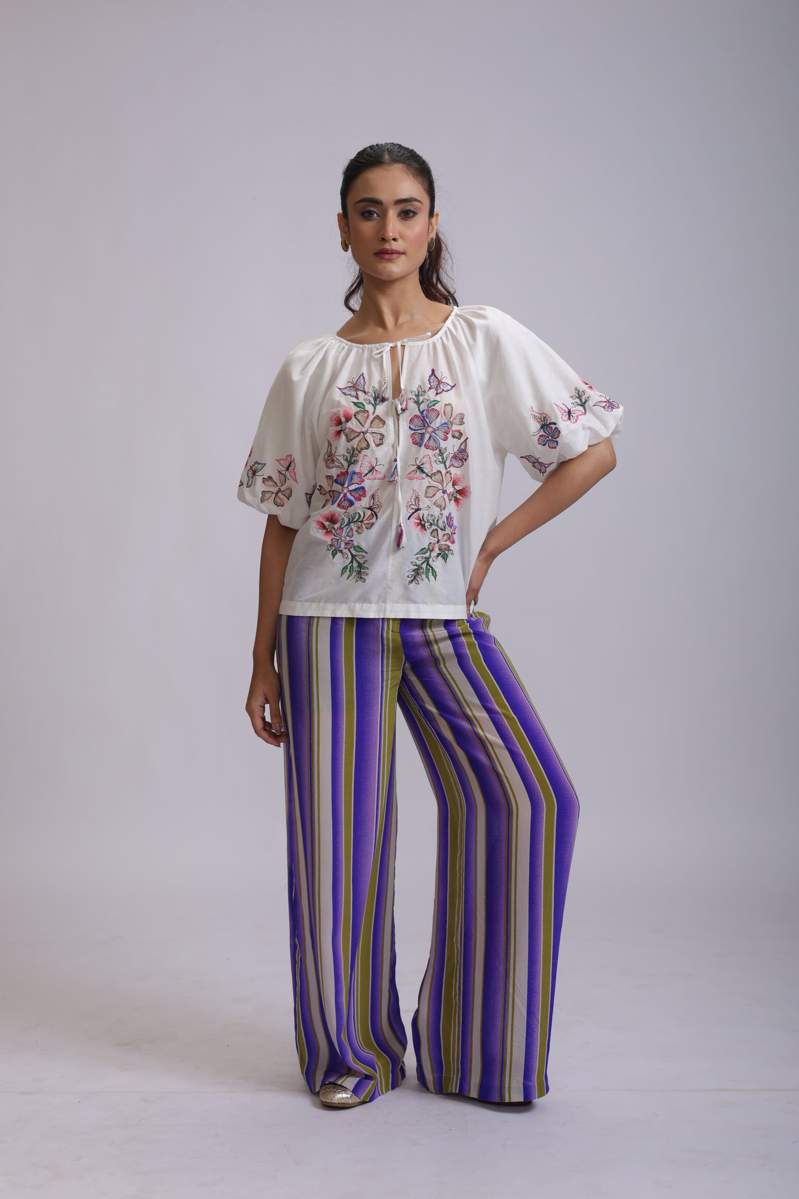 INA BLOUSE BANGALORE FLOWER EMBROIDERY
