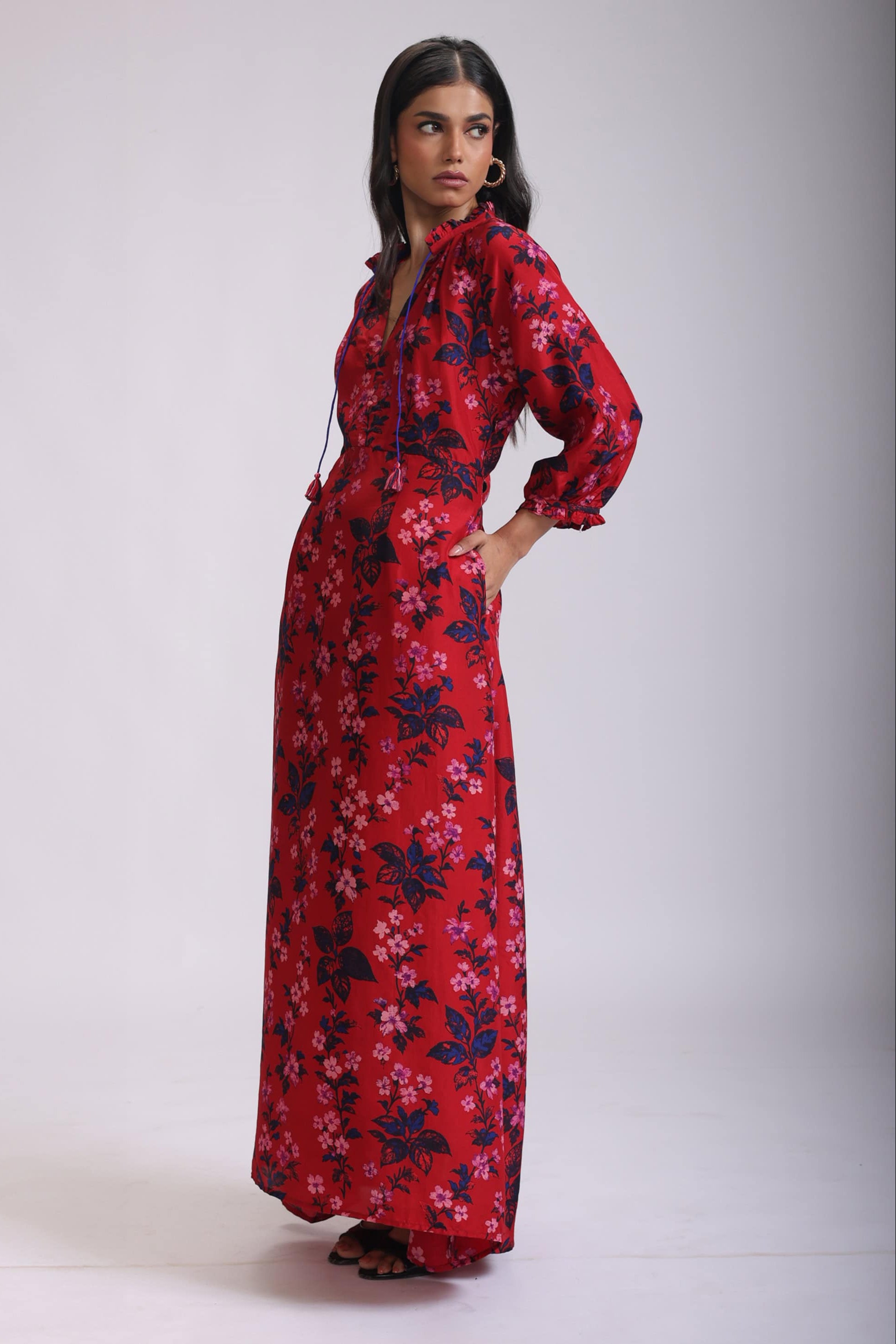 VEENA SILK DRESS MAXI